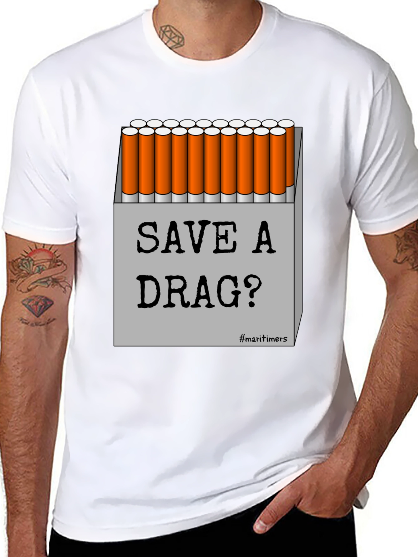 Black Save A Drag Graphic T-Shirt - Novelty Humor Tee view 8