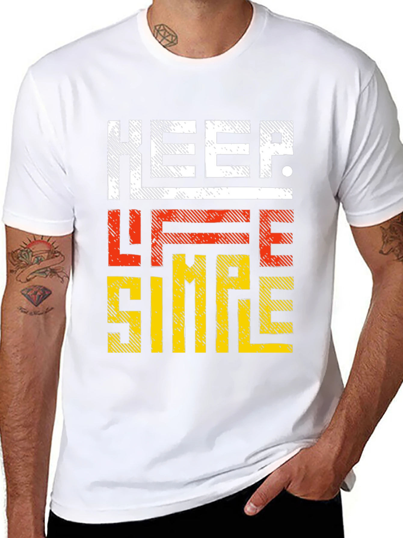 Black Keep Life Simple Graphic Tee view 8