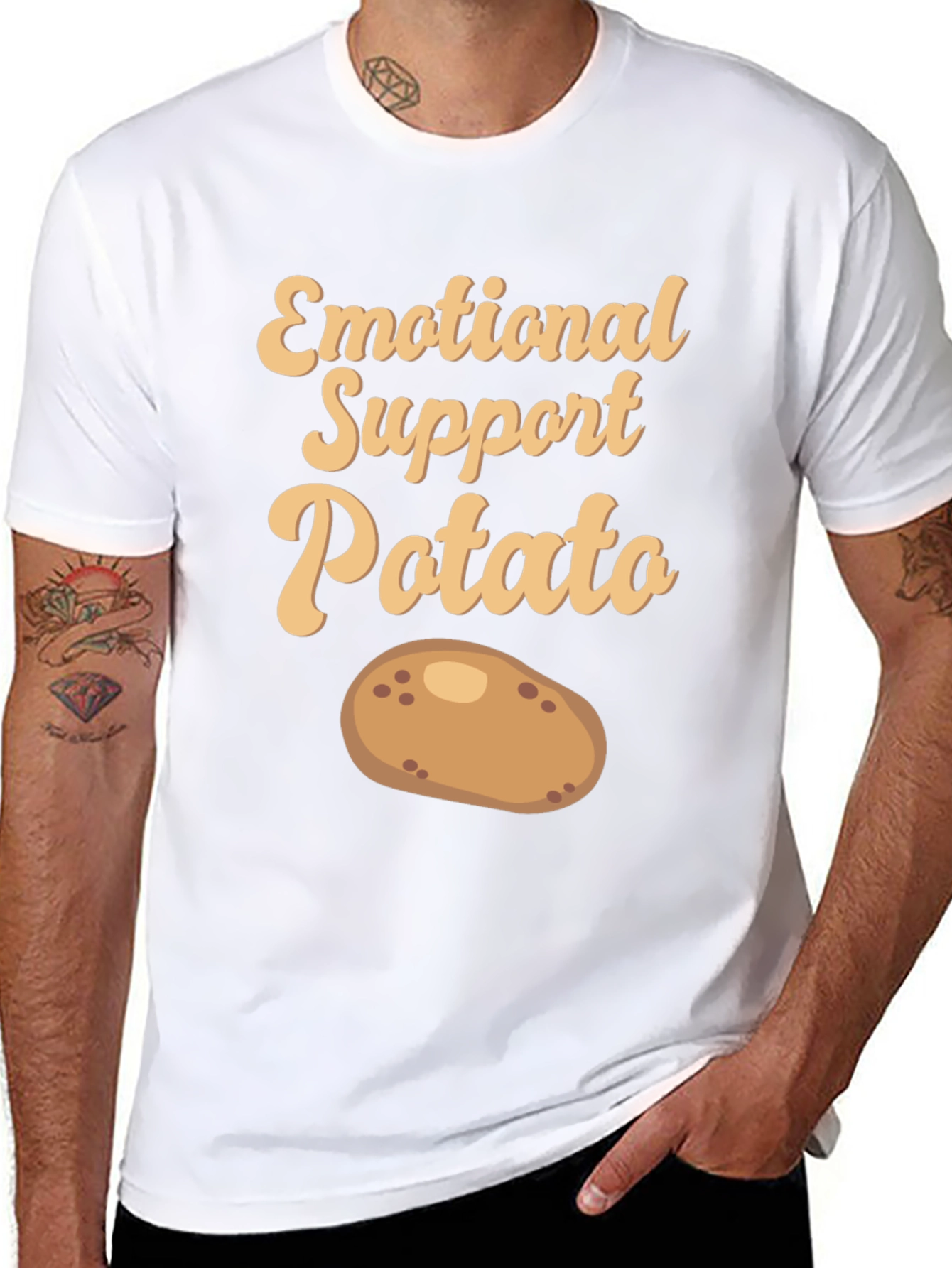 Black Emotional Support Potato T-Shirt - Cute & Comfy! view 8