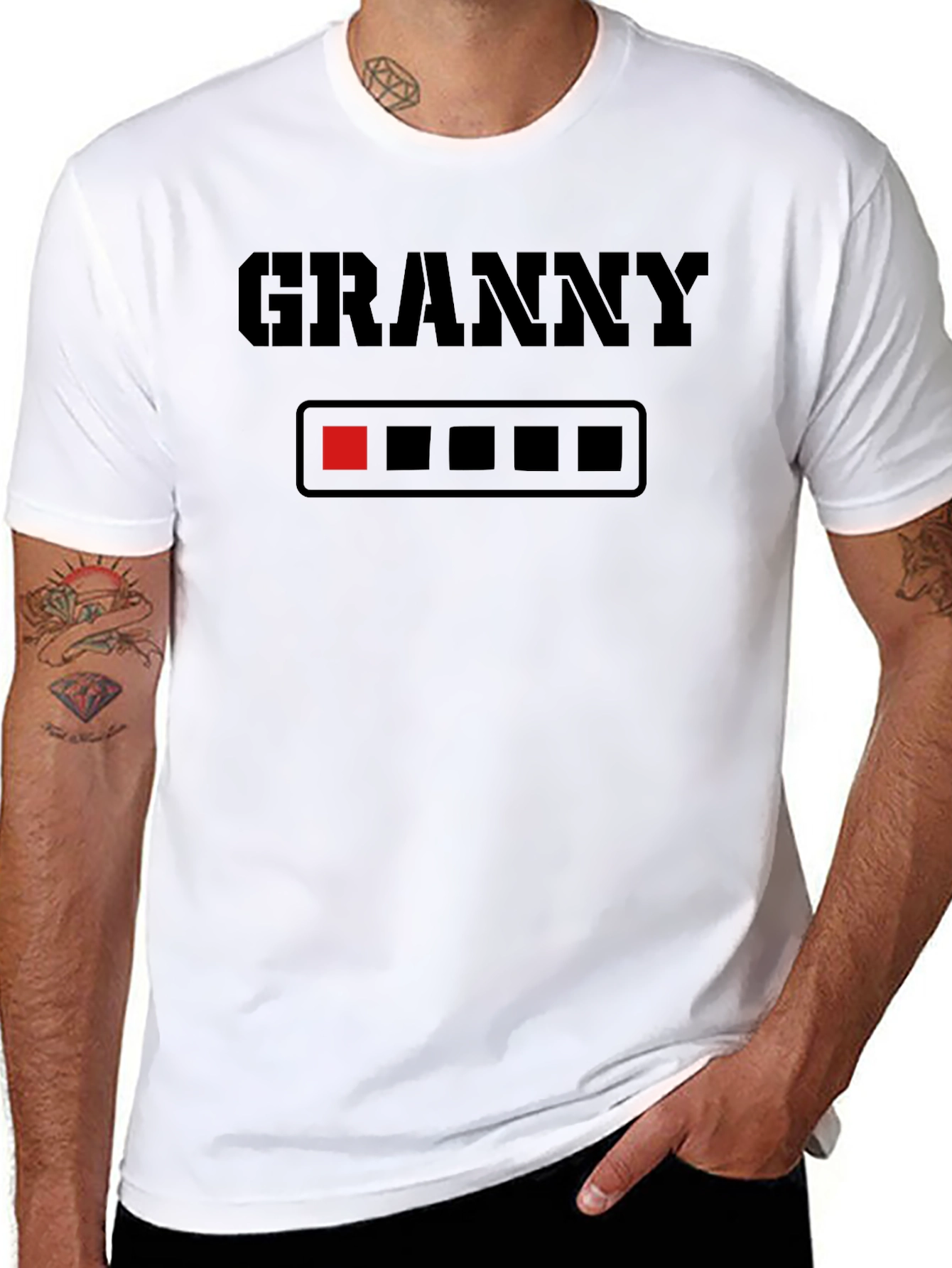 Black Granny Loading T-Shirt - Funny Novelty Tee view 8