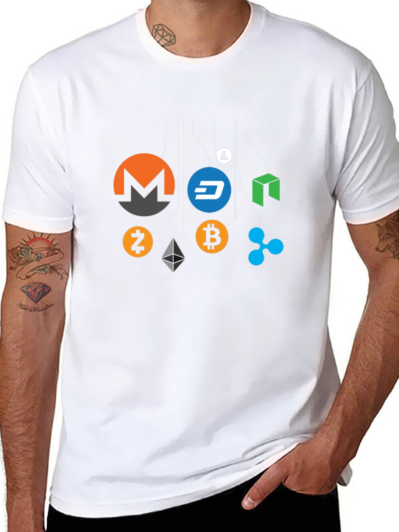 Black Cryptocurrency T-Shirt - Crypto Bitcoin Monero Dash view 8