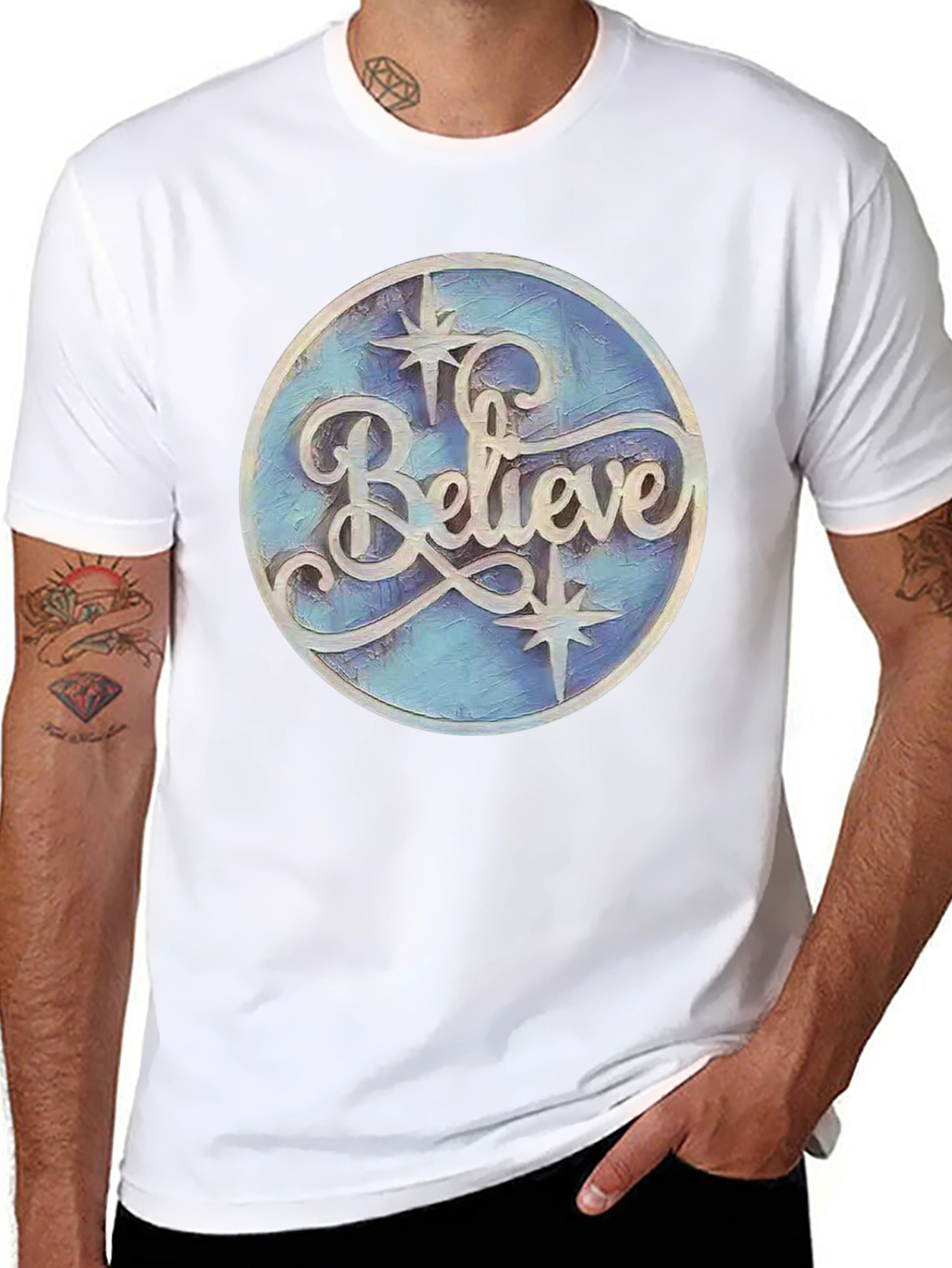 Black Believe Graphic Print Black T-Shirt view 8