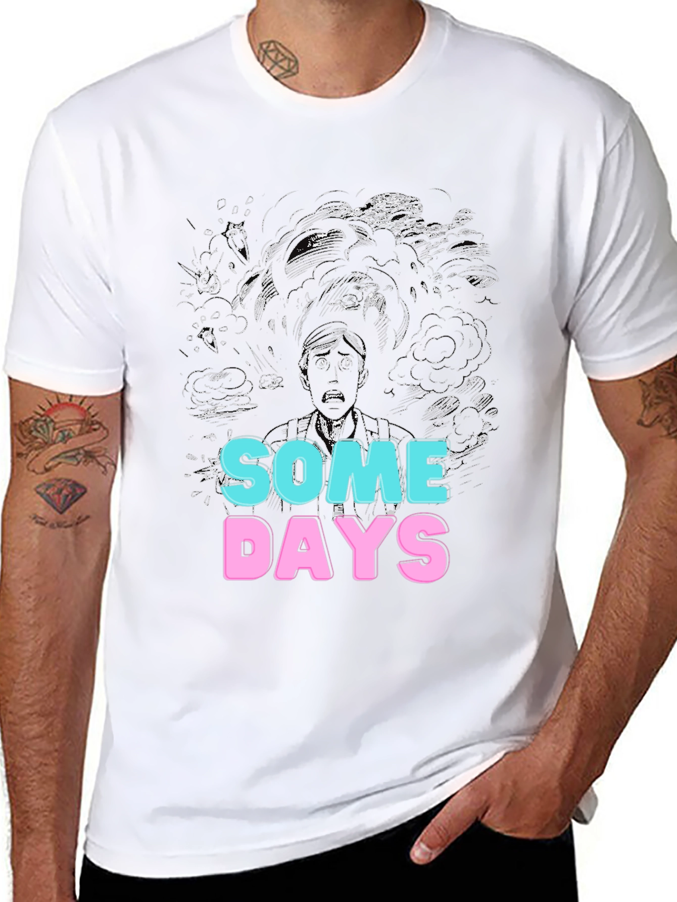 Black Some Days Graphic Tee - Unique Design view 8