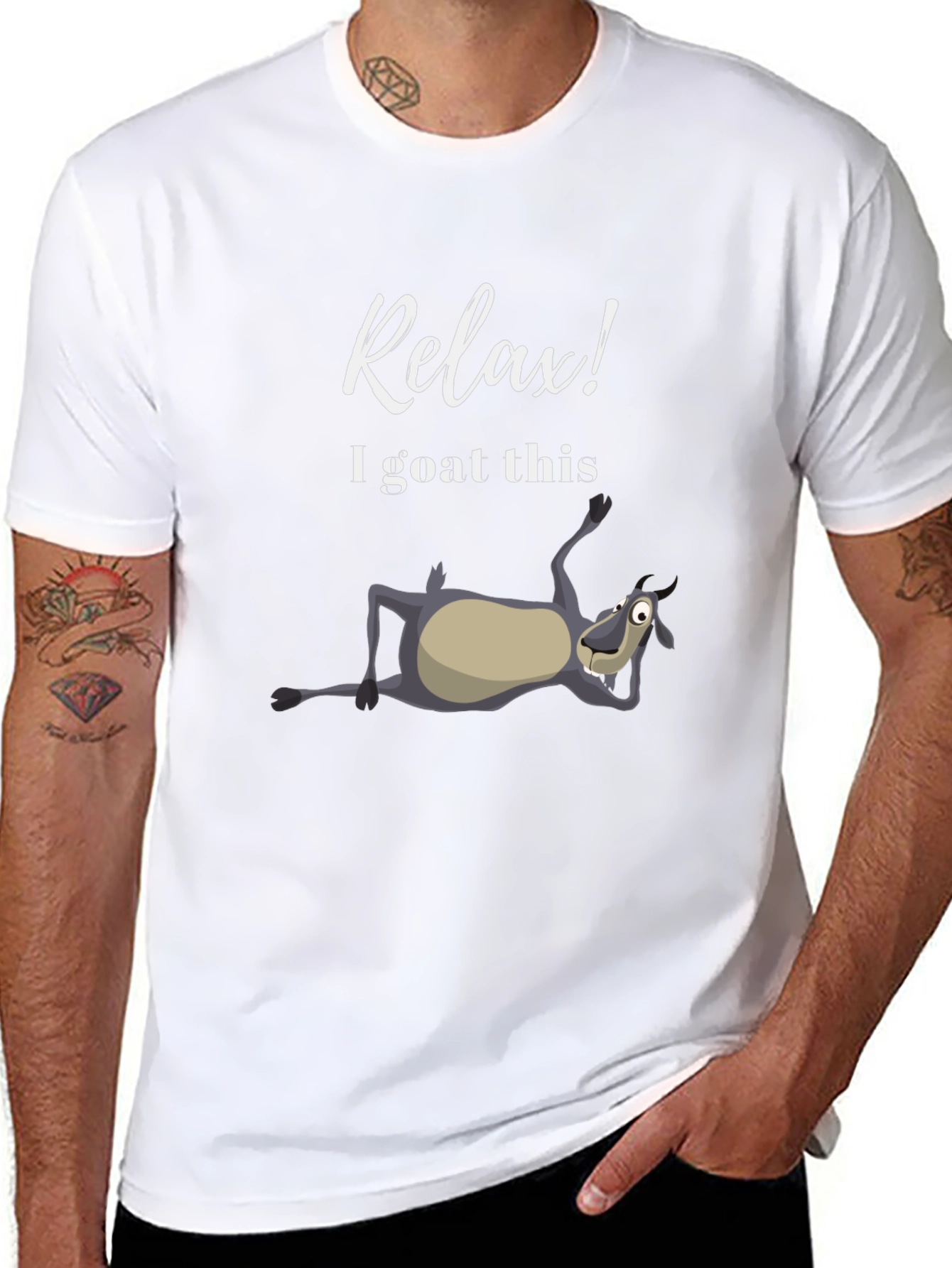 Black Relax, I Goat This T-Shirt - Funny Casual Tee view 8