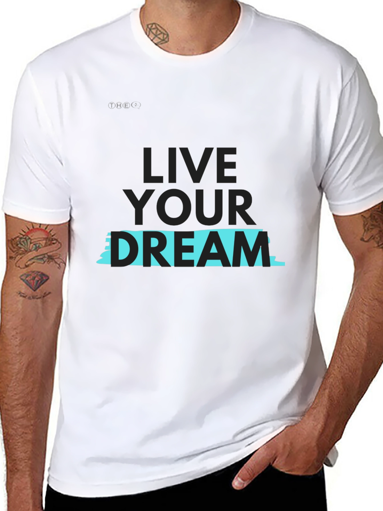 Black Live Your Dream Graphic Tee - Stylish Black T-Shirt view 8