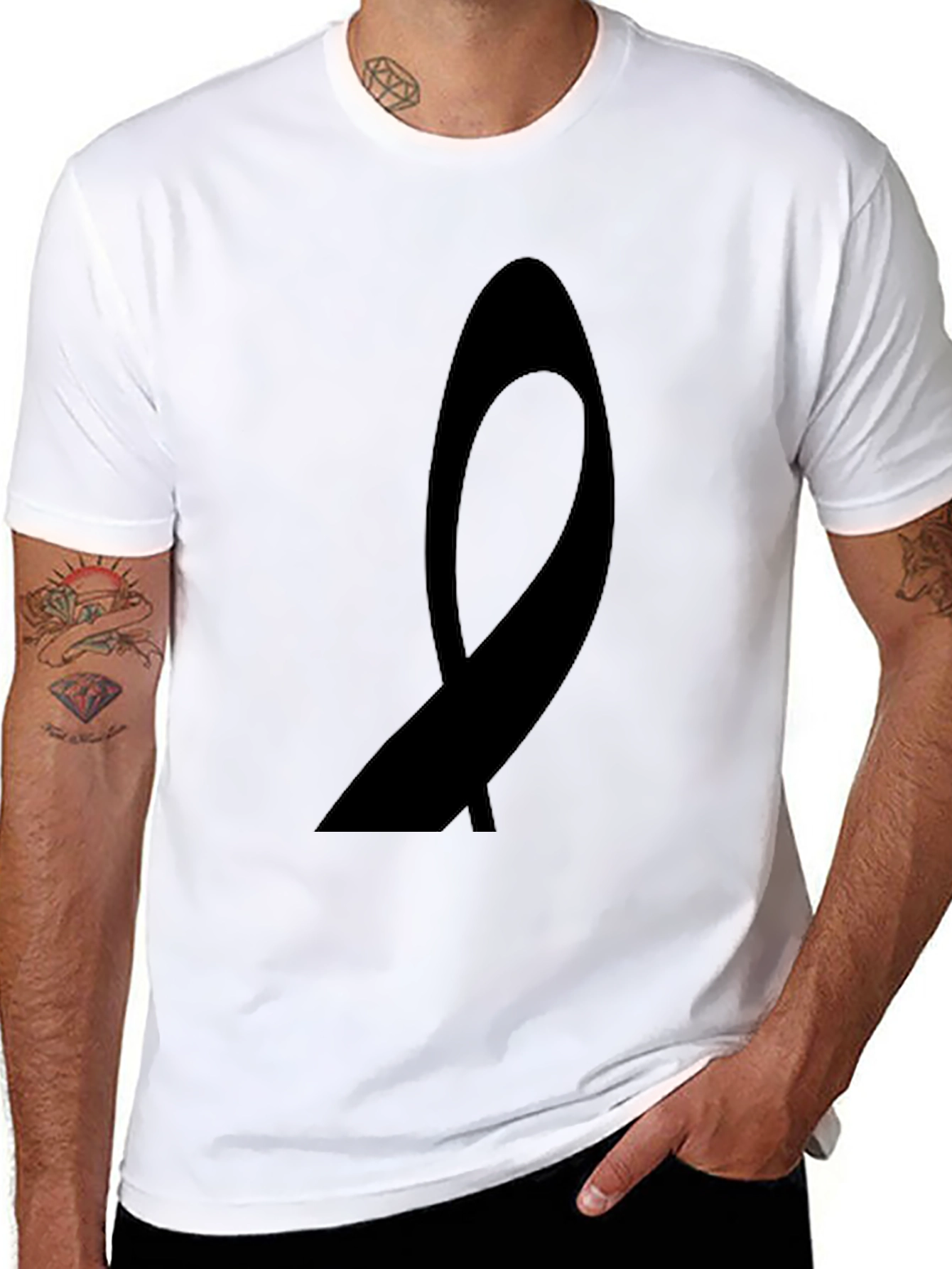 Black Men's Black Awareness Ribbon Graphic Tee view 8