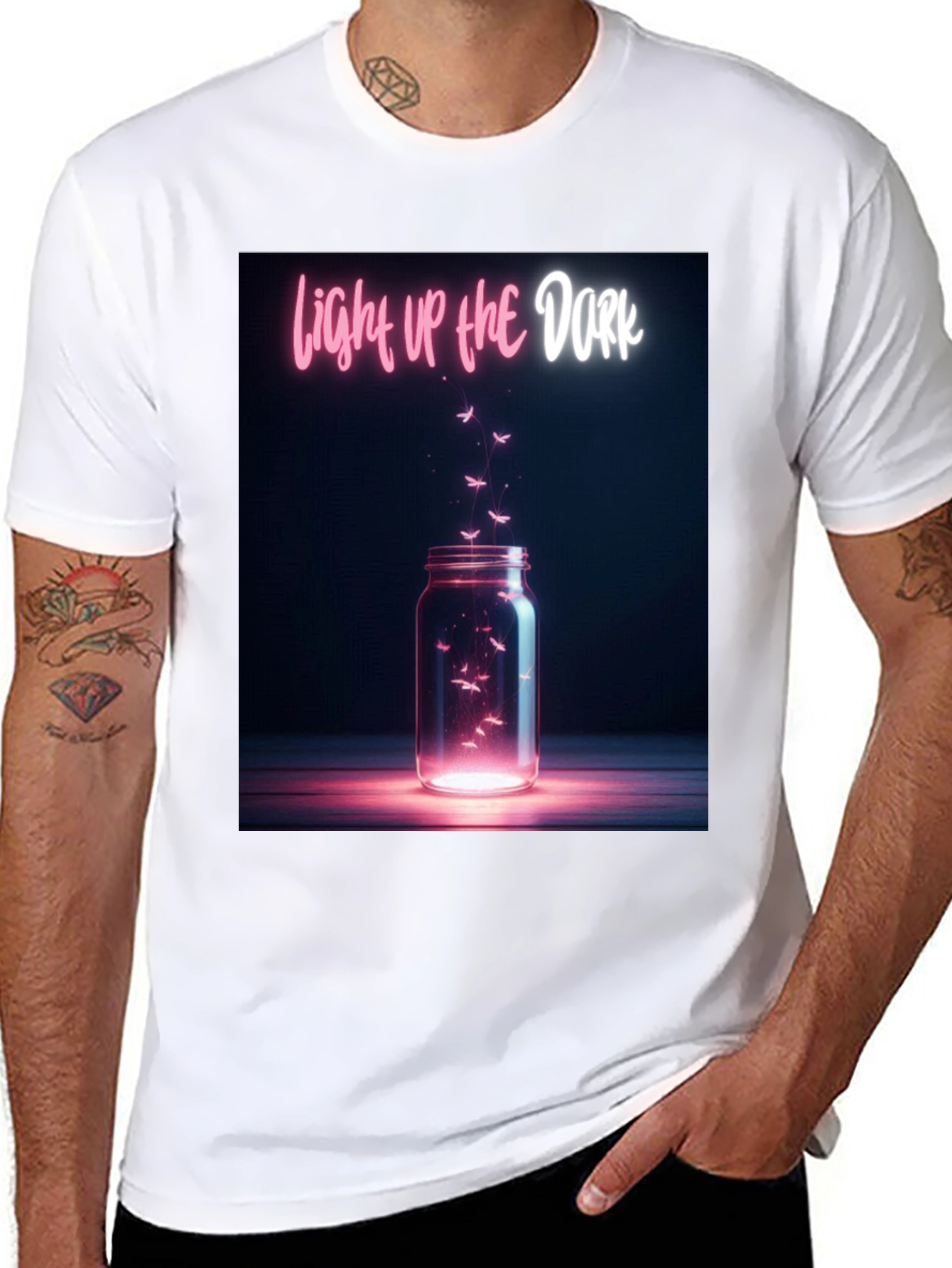 Black Light Up the Dark Graphic Tee view 8