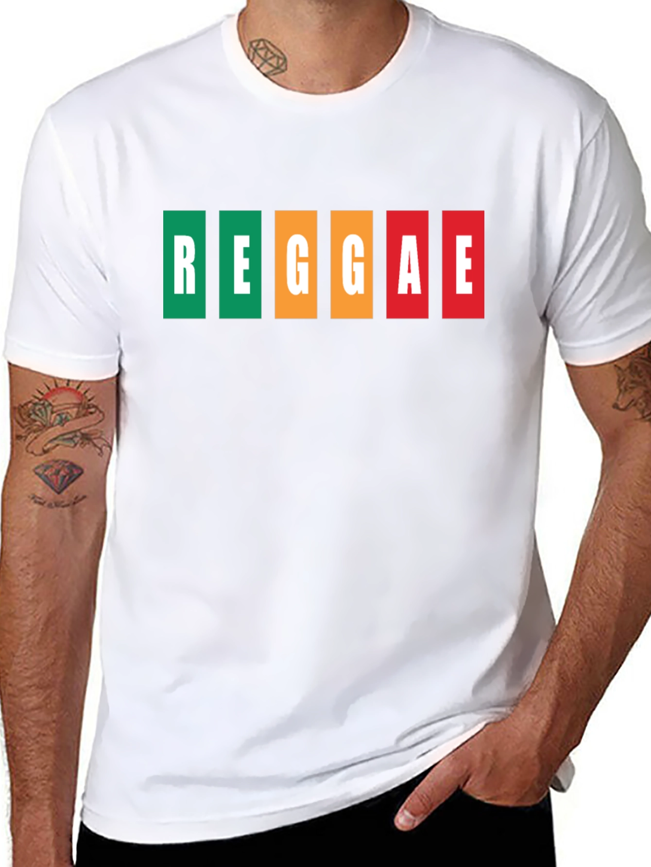 Black Reggae Music T-Shirt - Black view 8