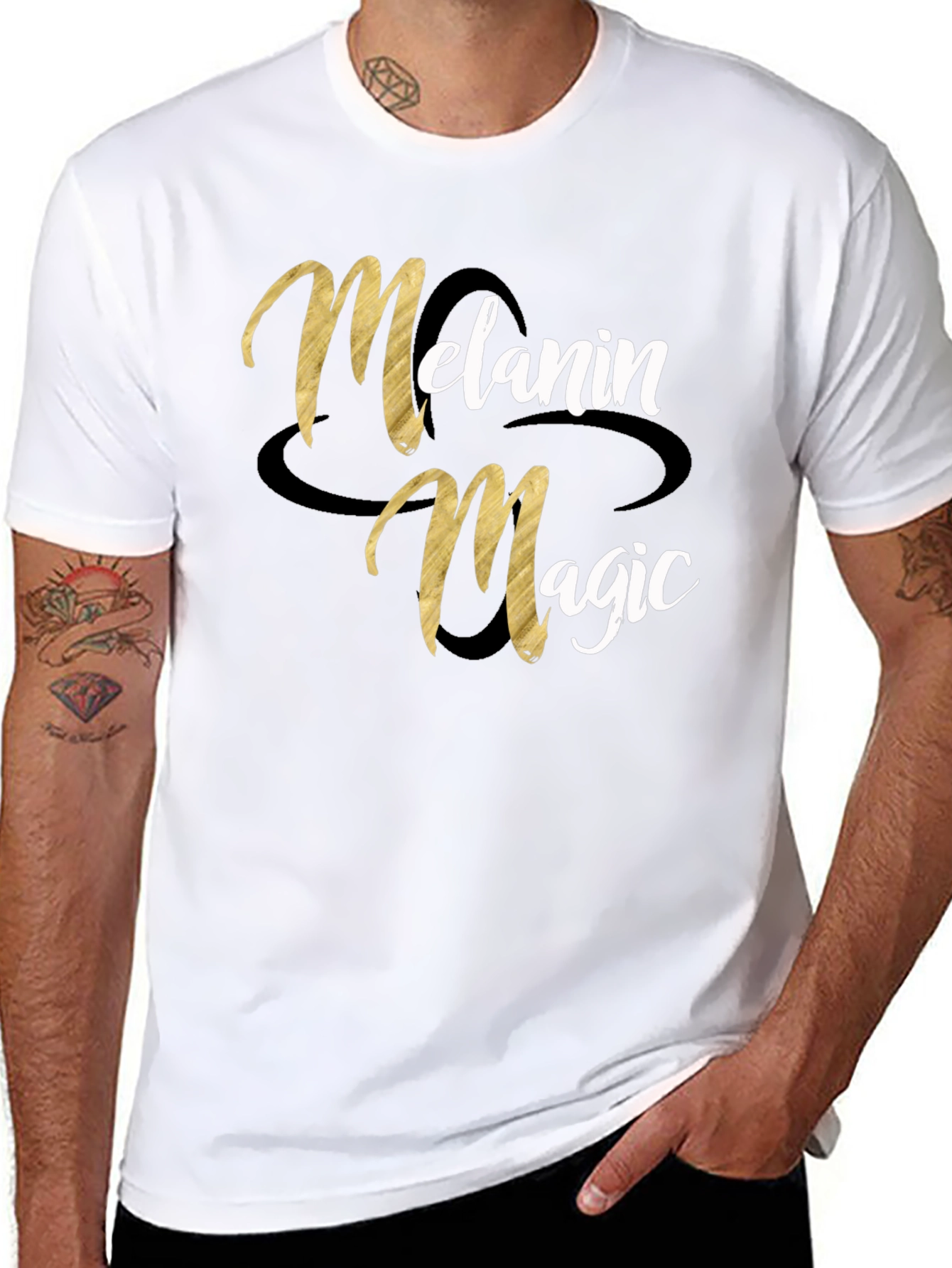 Black Melanin Magic Graphic Tee - Stylish Black T-Shirt view 8