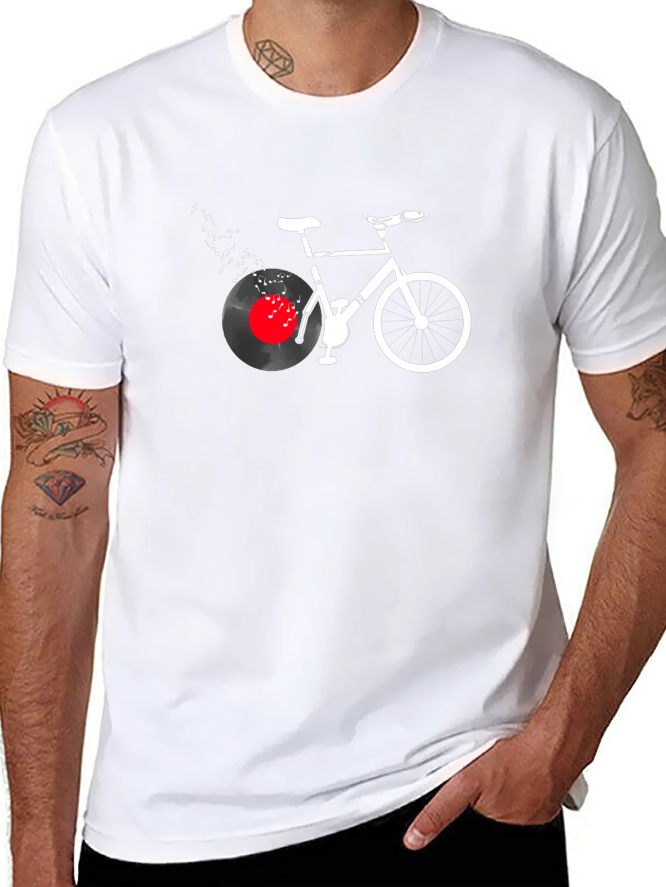 Black Cool Bike & Vinyl Graphic Tee view 8