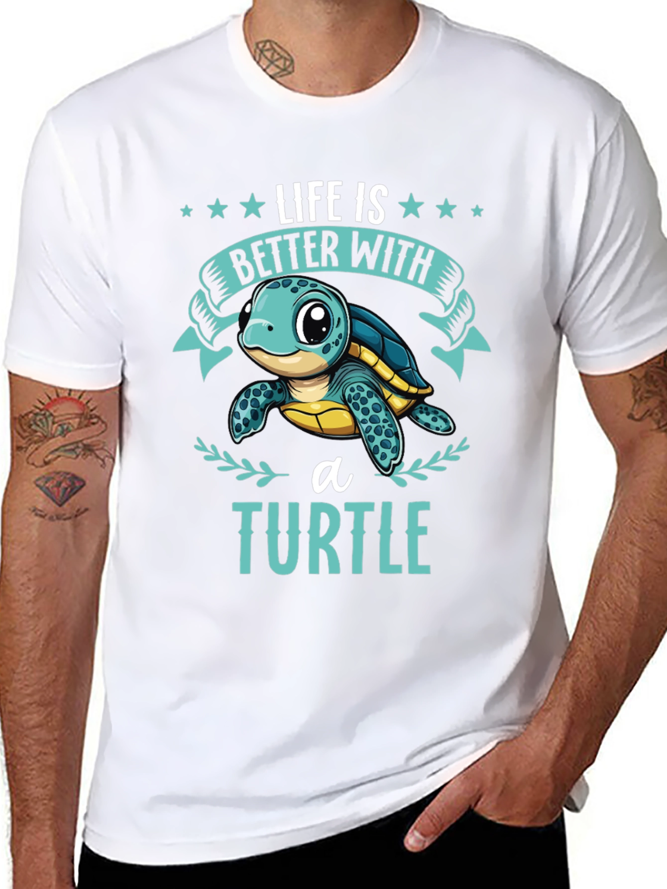 Black Life is Better with a Turtle Graphic T-Shirt view 8