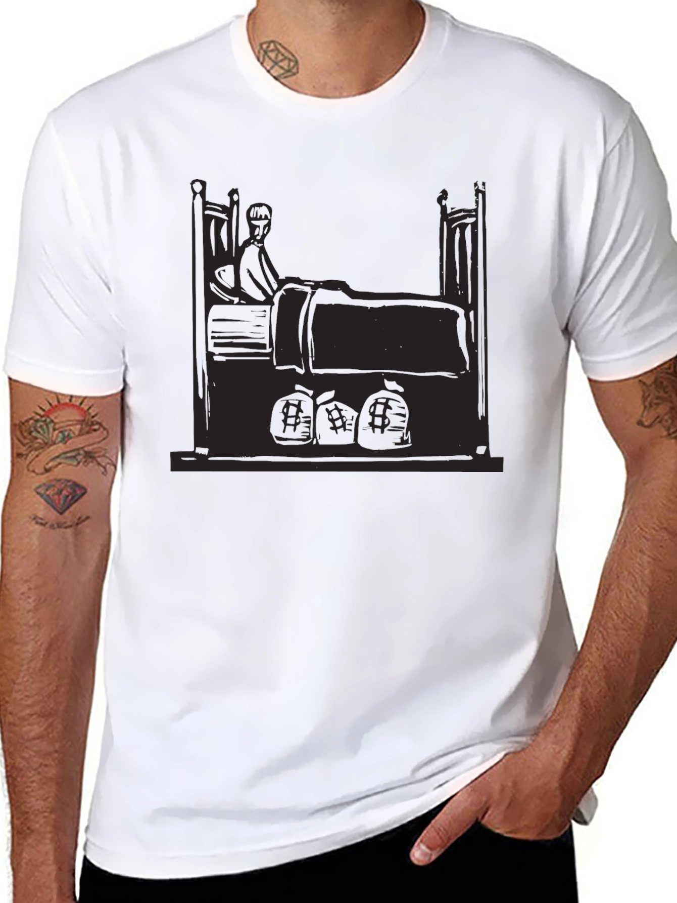 Black Black Graphic Tee - Sick Patient in Bed view 8