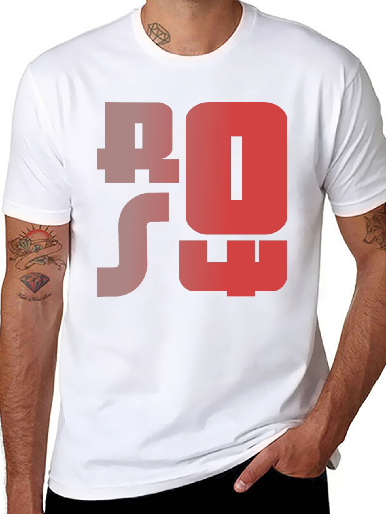 Black ROS T-Shirt - Unique Graphic Tee view 8