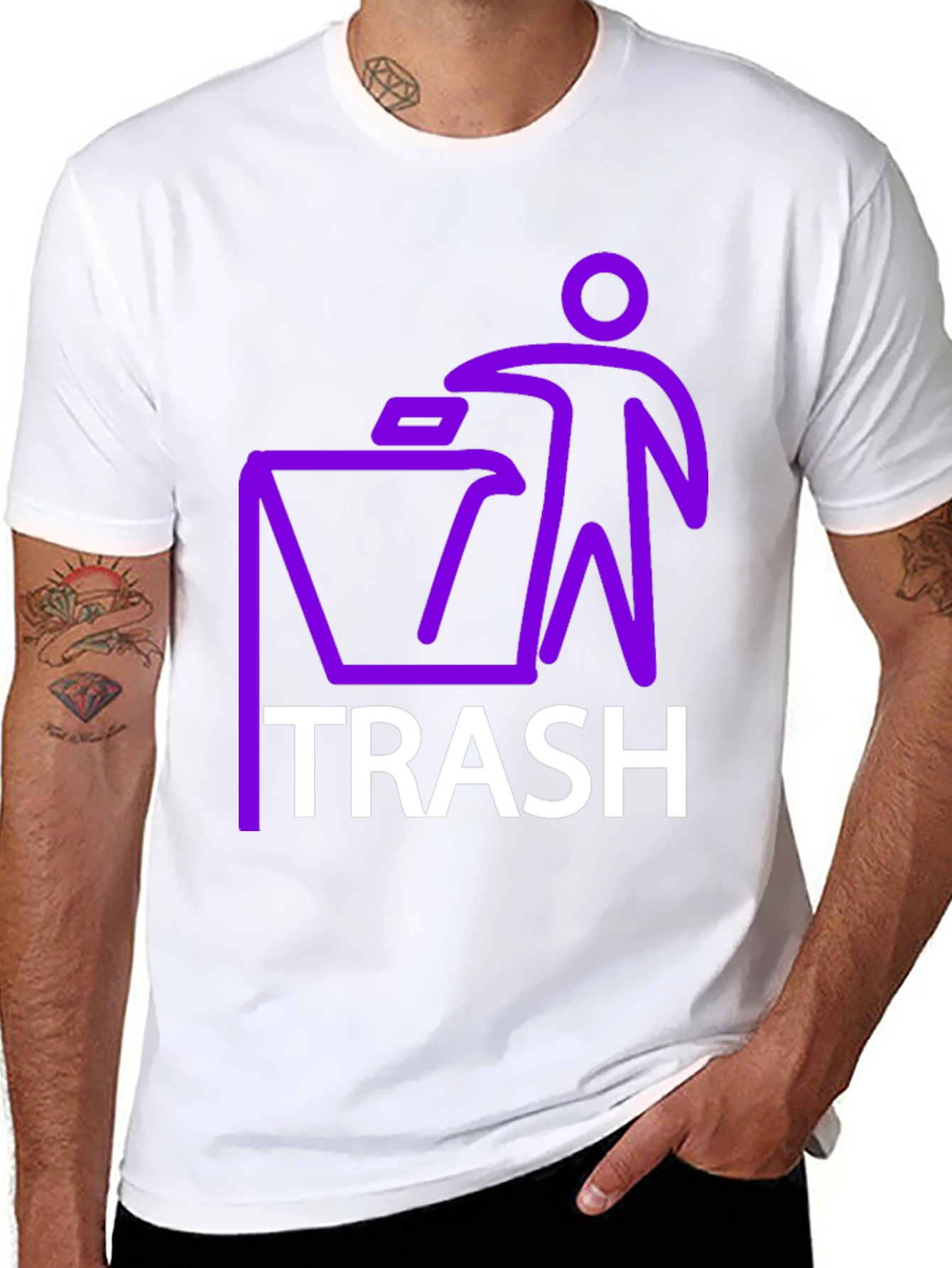 Black Trash Graphic T-Shirt - Novelty Design view 8