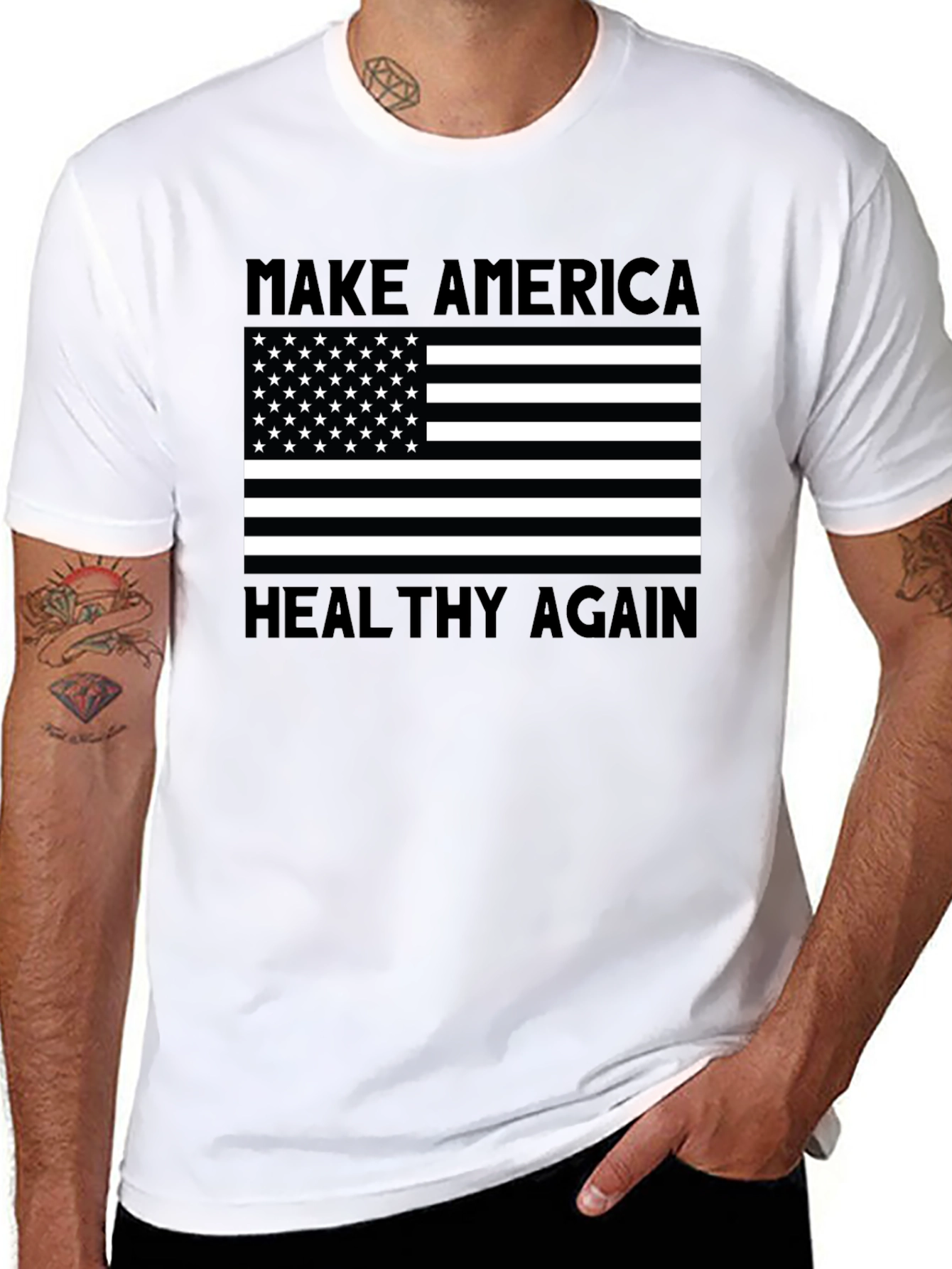 Black Make America Healthy Again Tee view 8
