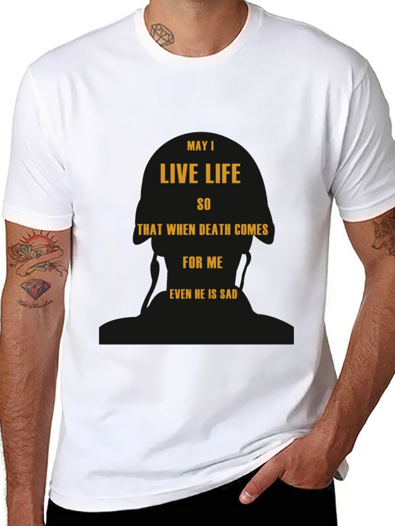 Black May I Live Life T-Shirt - Inspirational Black Tee view 8