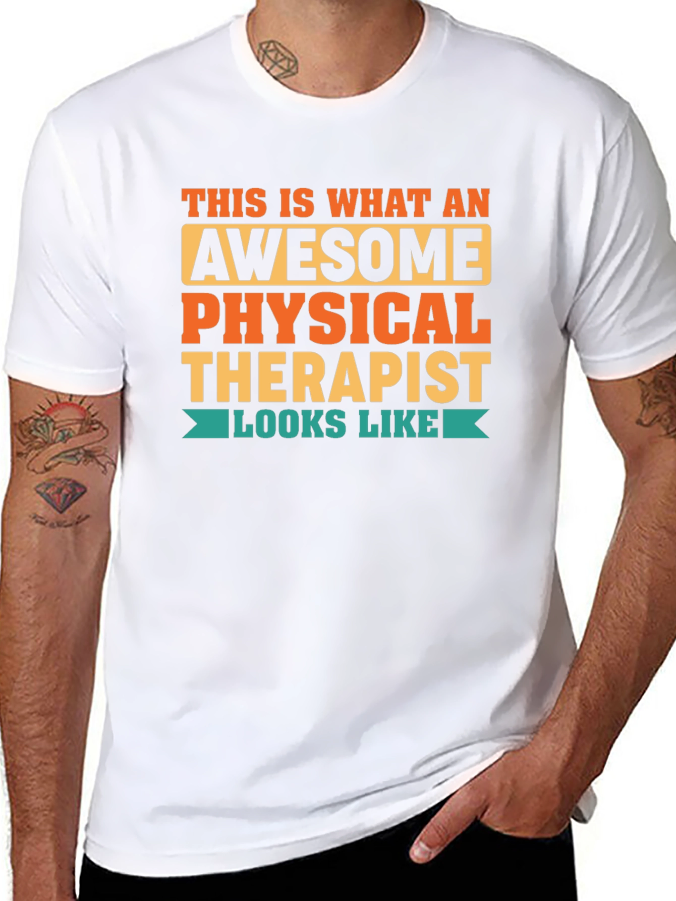 Black Awesome Physical Therapist T-Shirt view 8