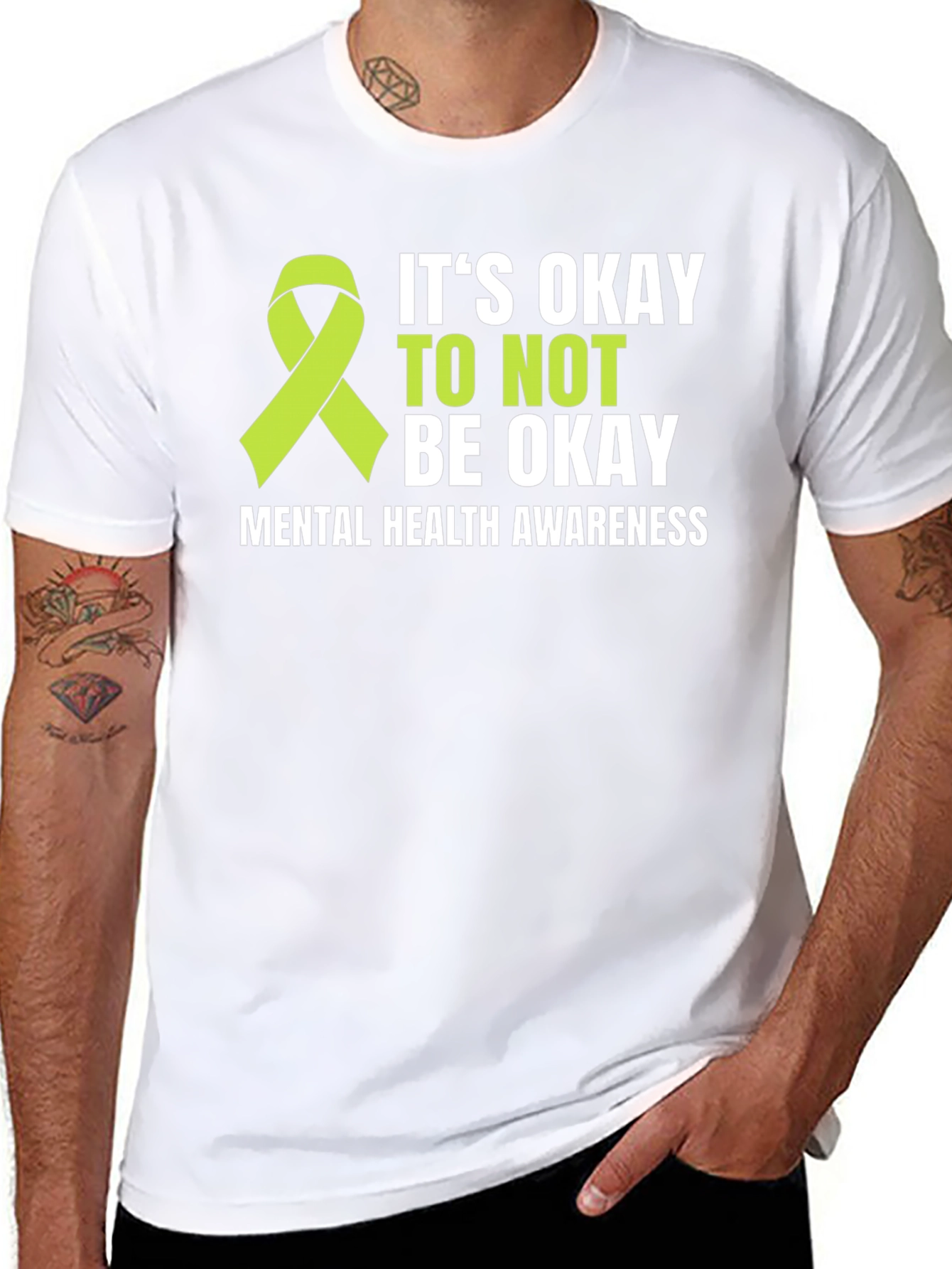 Black Mental Health Awareness T-Shirt - It's Okay to Not Be Okay view 8