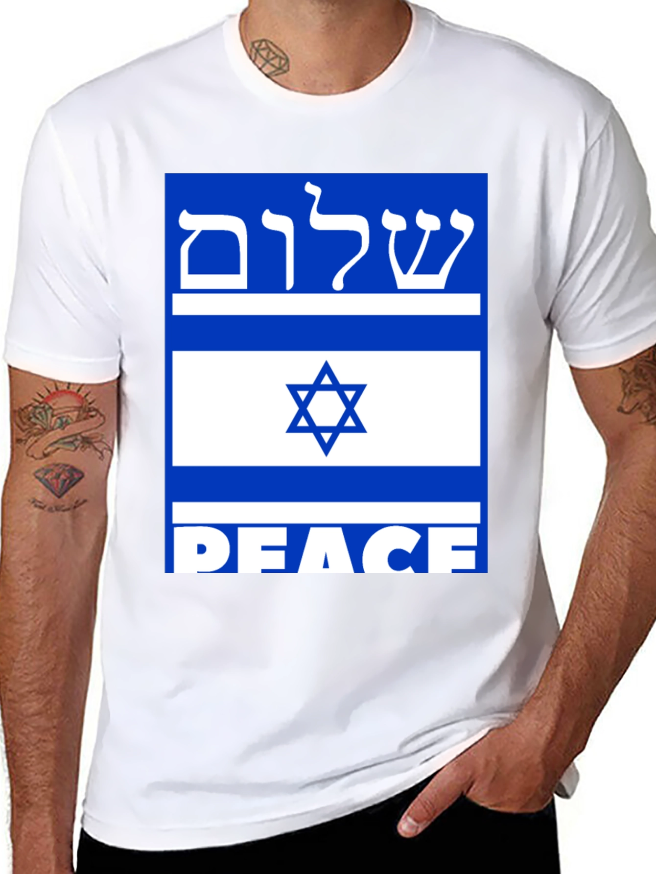 Black Peace Israel Flag T-Shirt view 8