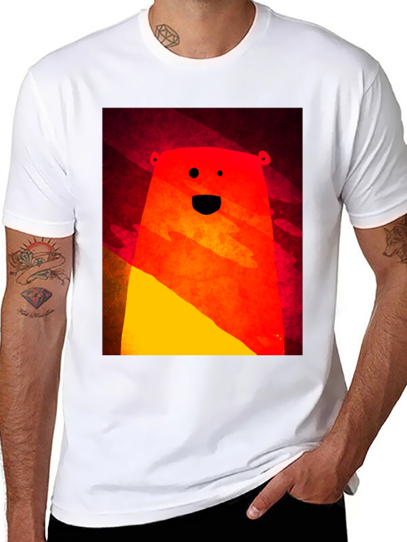 Black Funky Bear Graphic Tee - Modern Abstract Style view 8