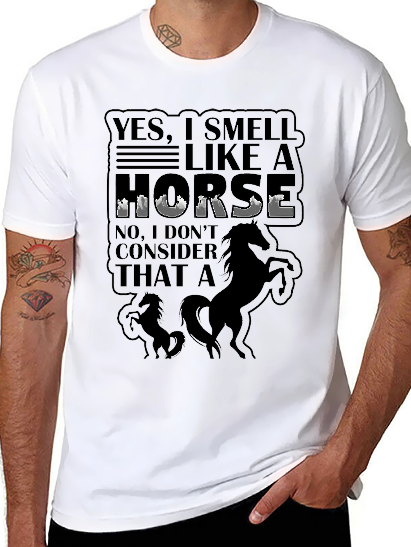 Black Yes, I Smell Like A Horse T-Shirt view 8