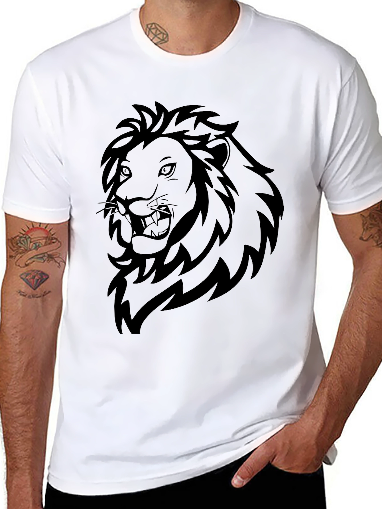 Black Black Lion Graphic Tee - Bold Statement view 8