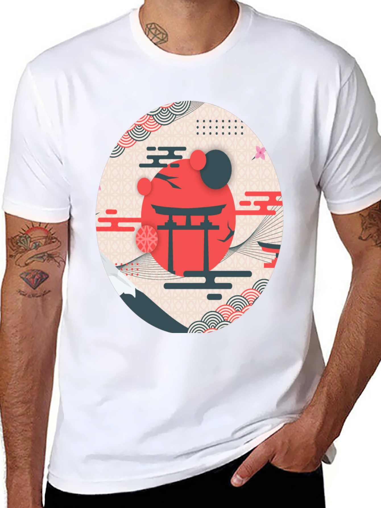 Black Japanese Inspired Graphic T-Shirt view 8