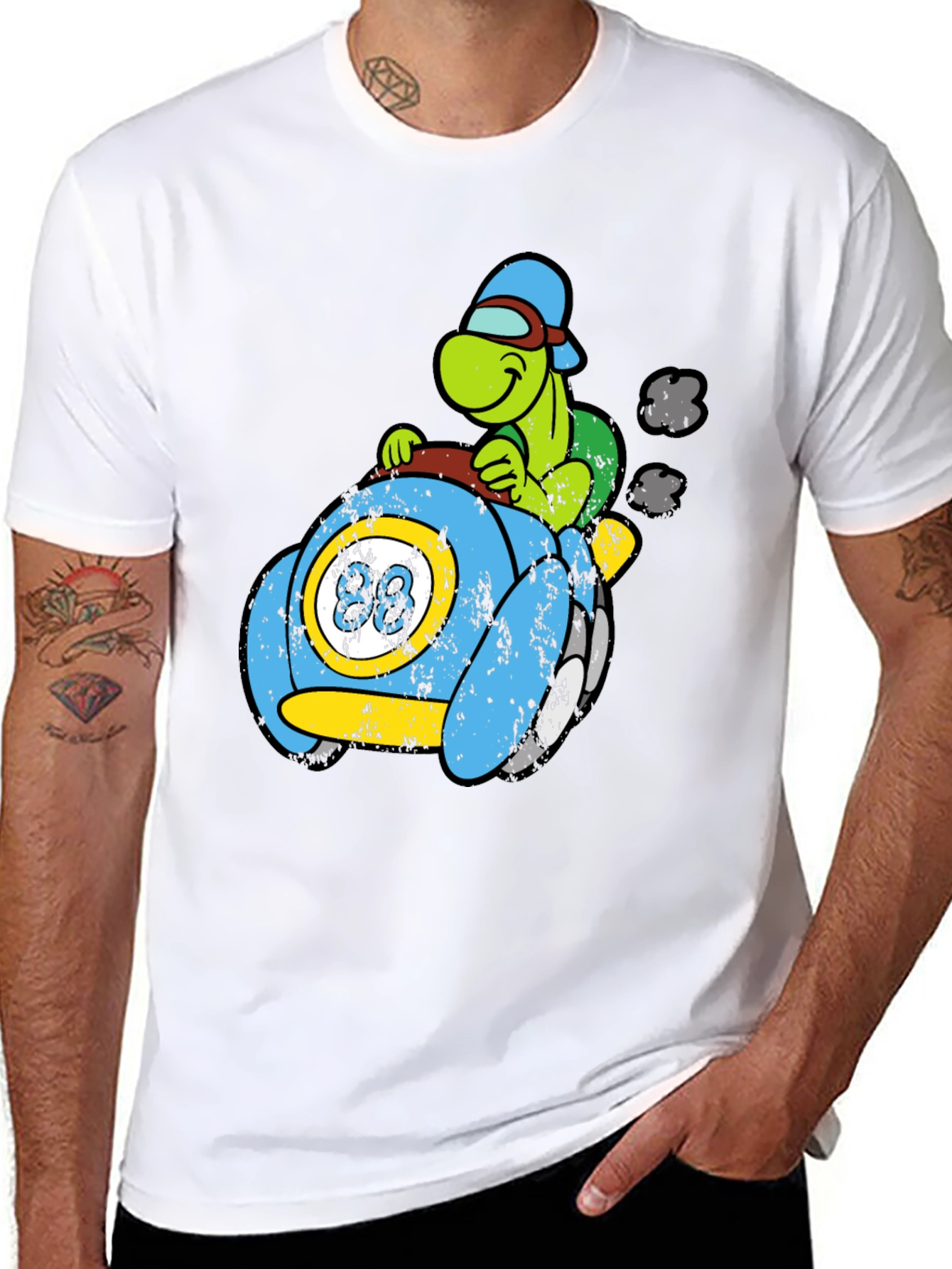 Black Turtle Car Graphic Tee - Unique Cartoon Design view 8