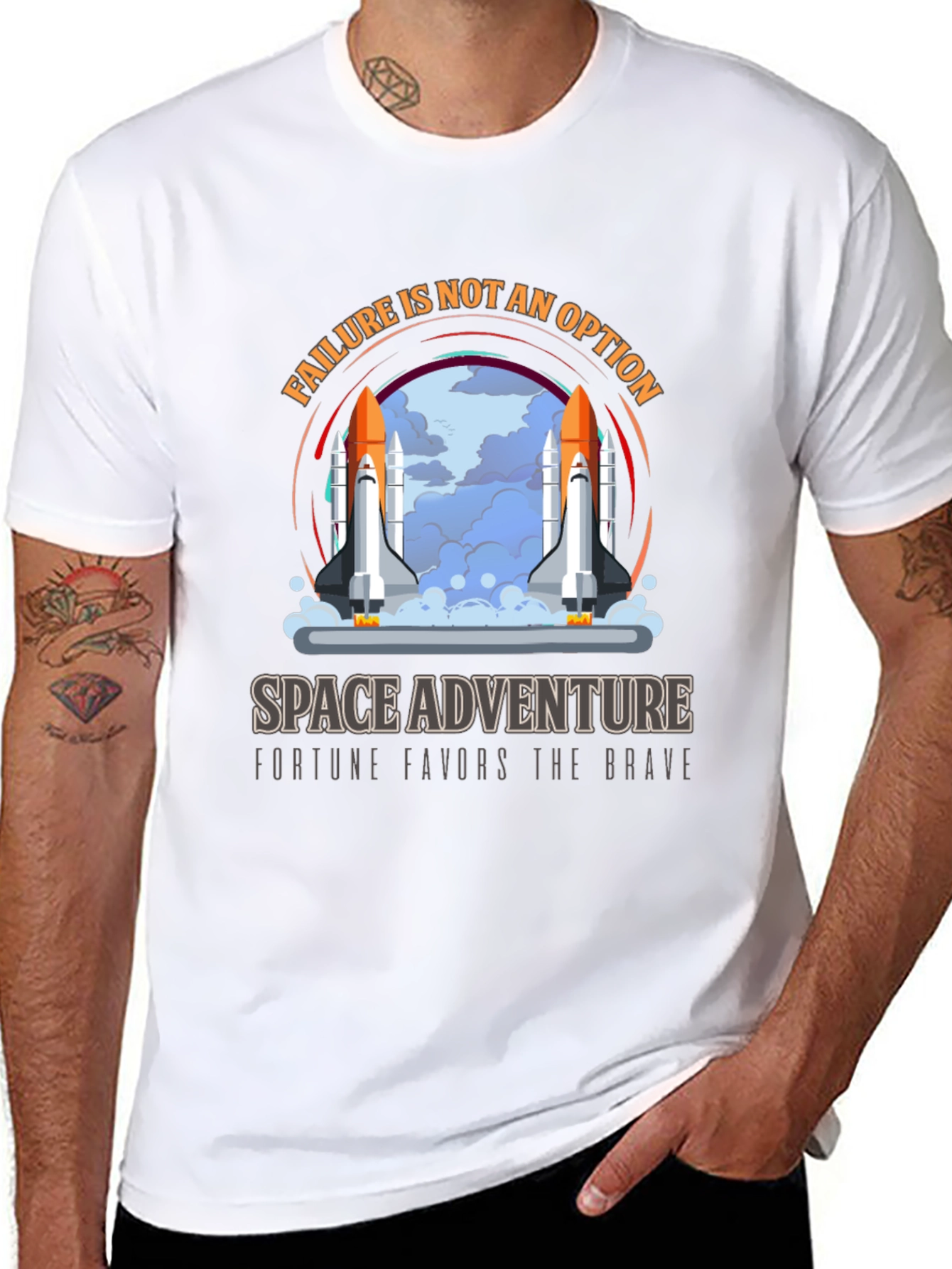 Black Space Adventure T-Shirt - Failure is Not an Option view 8