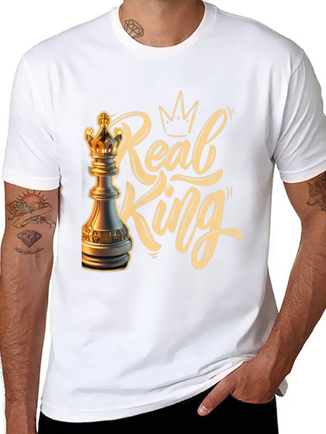 Black Real King Chess T-Shirt view 8