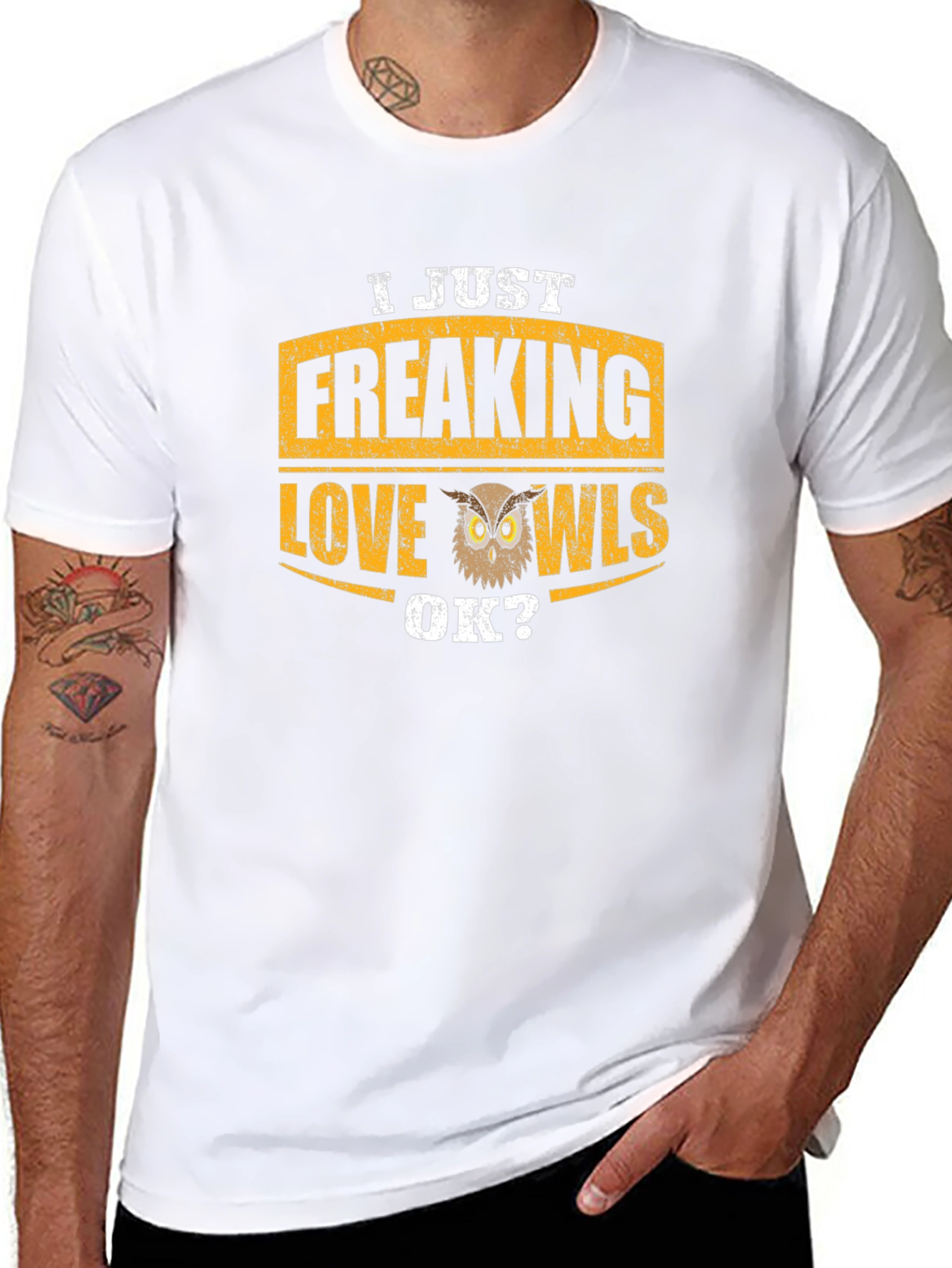 Black I Just Freaking Love Owls T-Shirt view 8