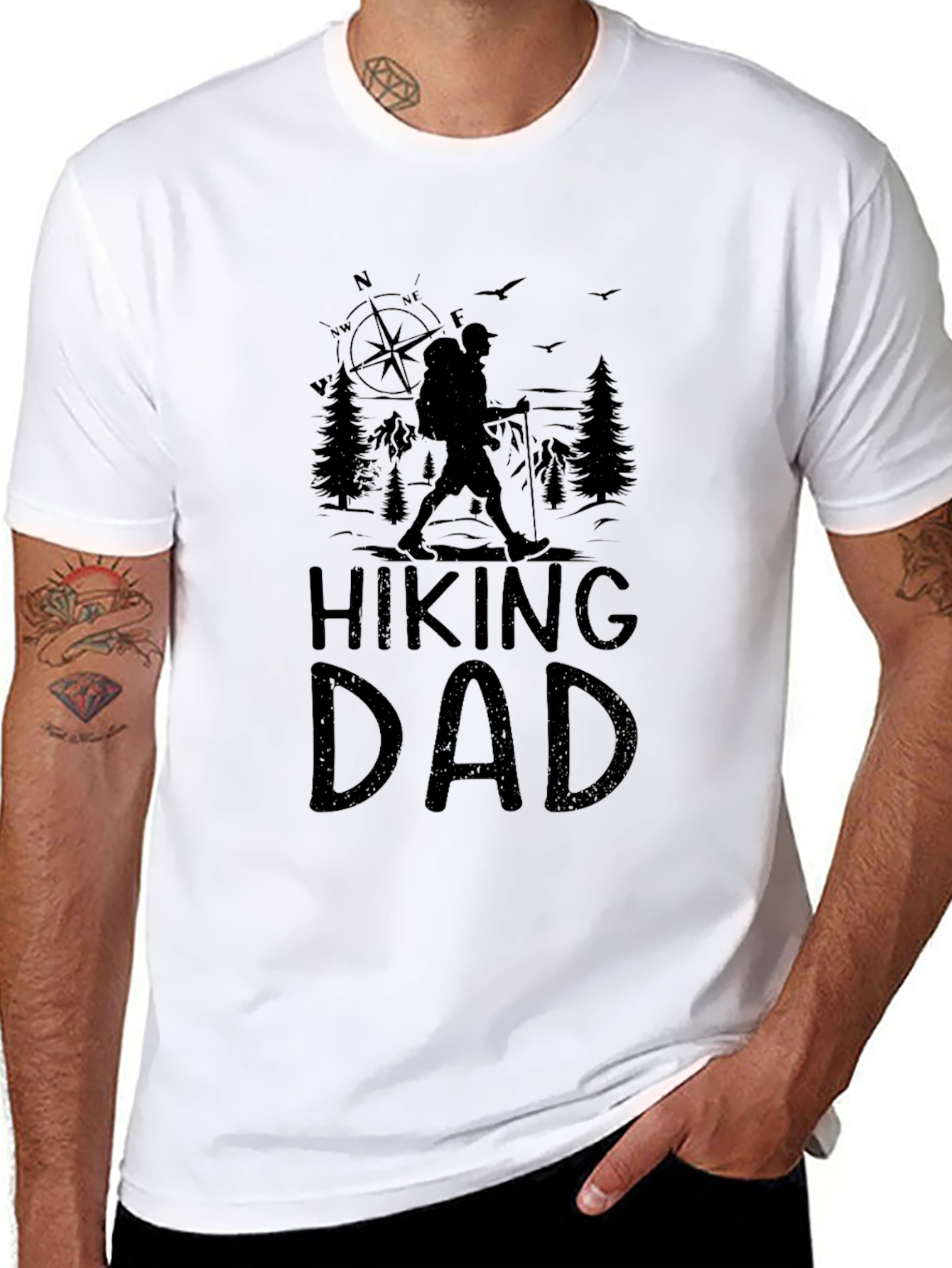 Black Hiking Dad T-Shirt - Outdoors Adventure Tee view 8
