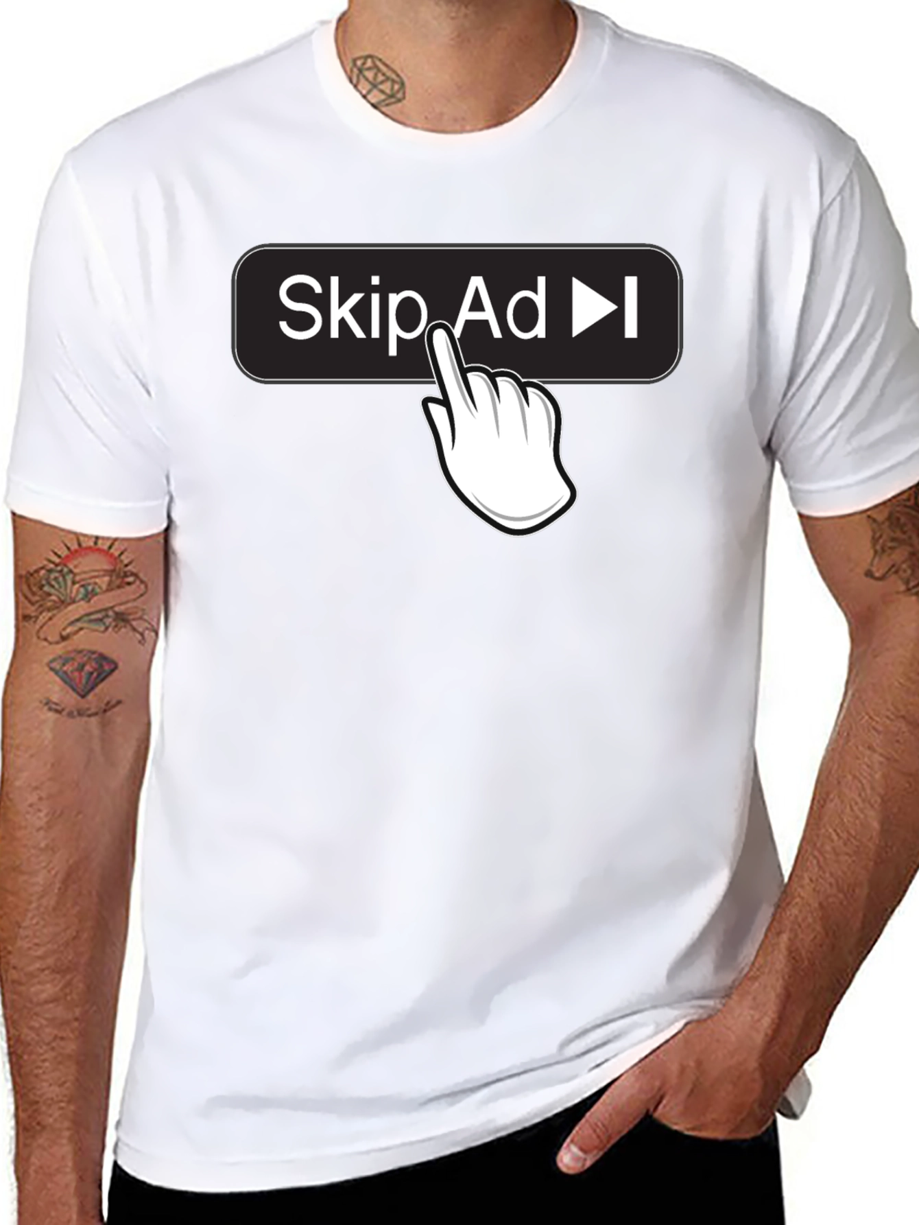 Black Skip Ad Funny Humor Novelty T-Shirt view 8