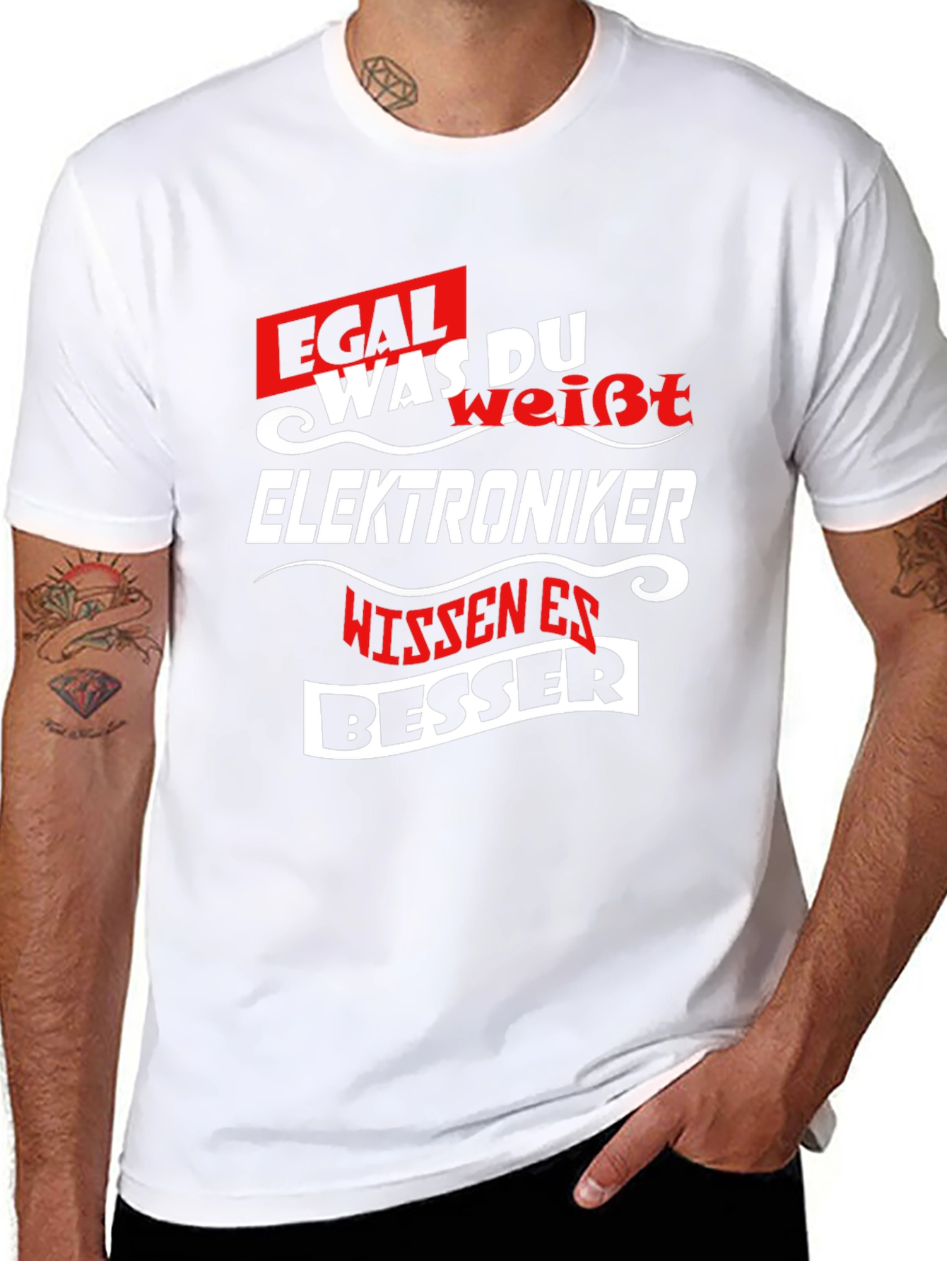 Black Electronics Expert T-Shirt - Egal Was Du WeiBt view 8