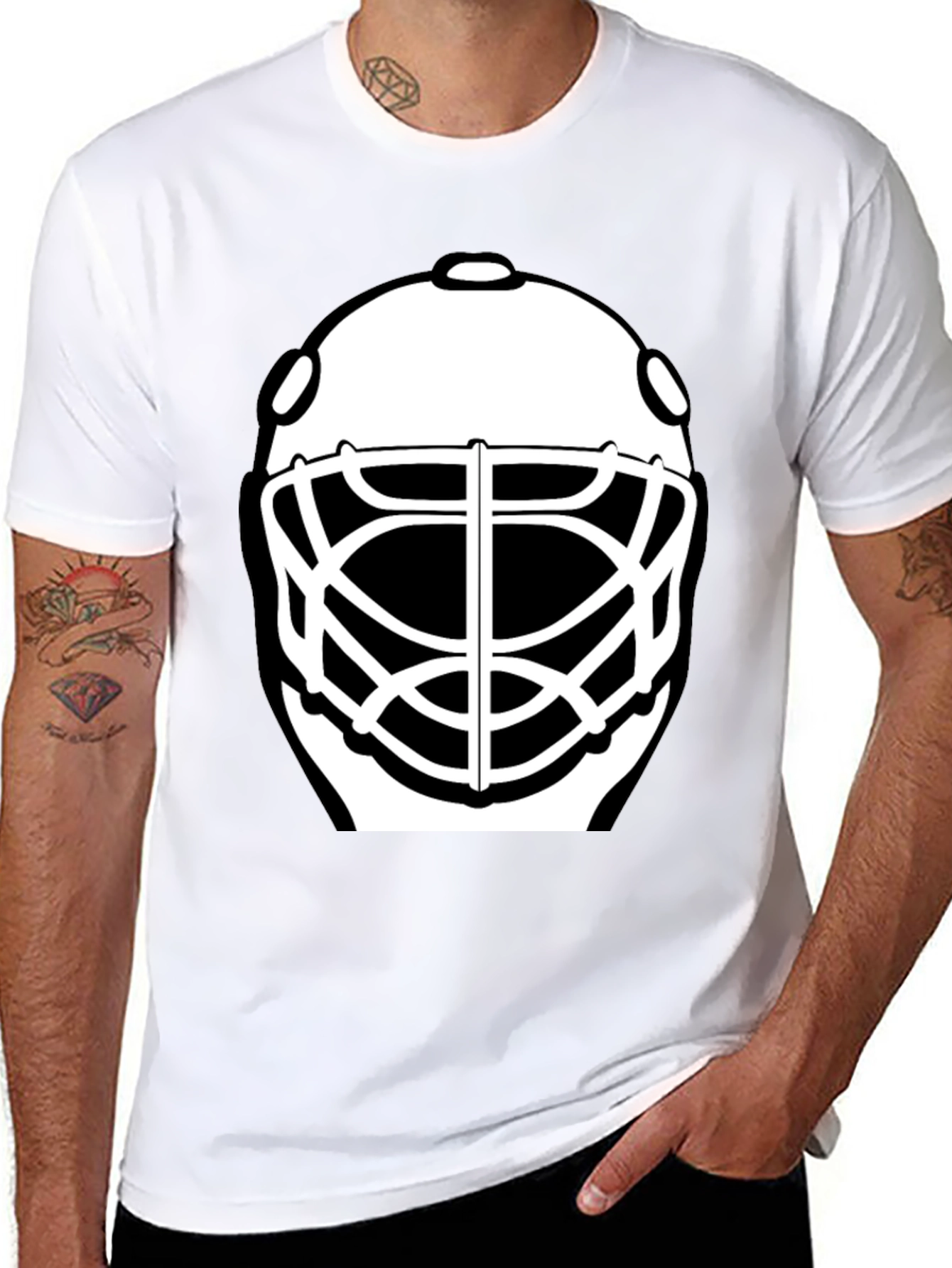 Hockey Goalie Mask Graphic T-Shirt - 8