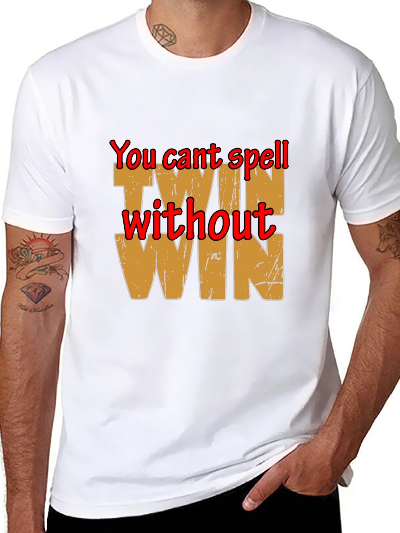 Black Twin Win T-Shirt - Funny Graphic Tee view 8