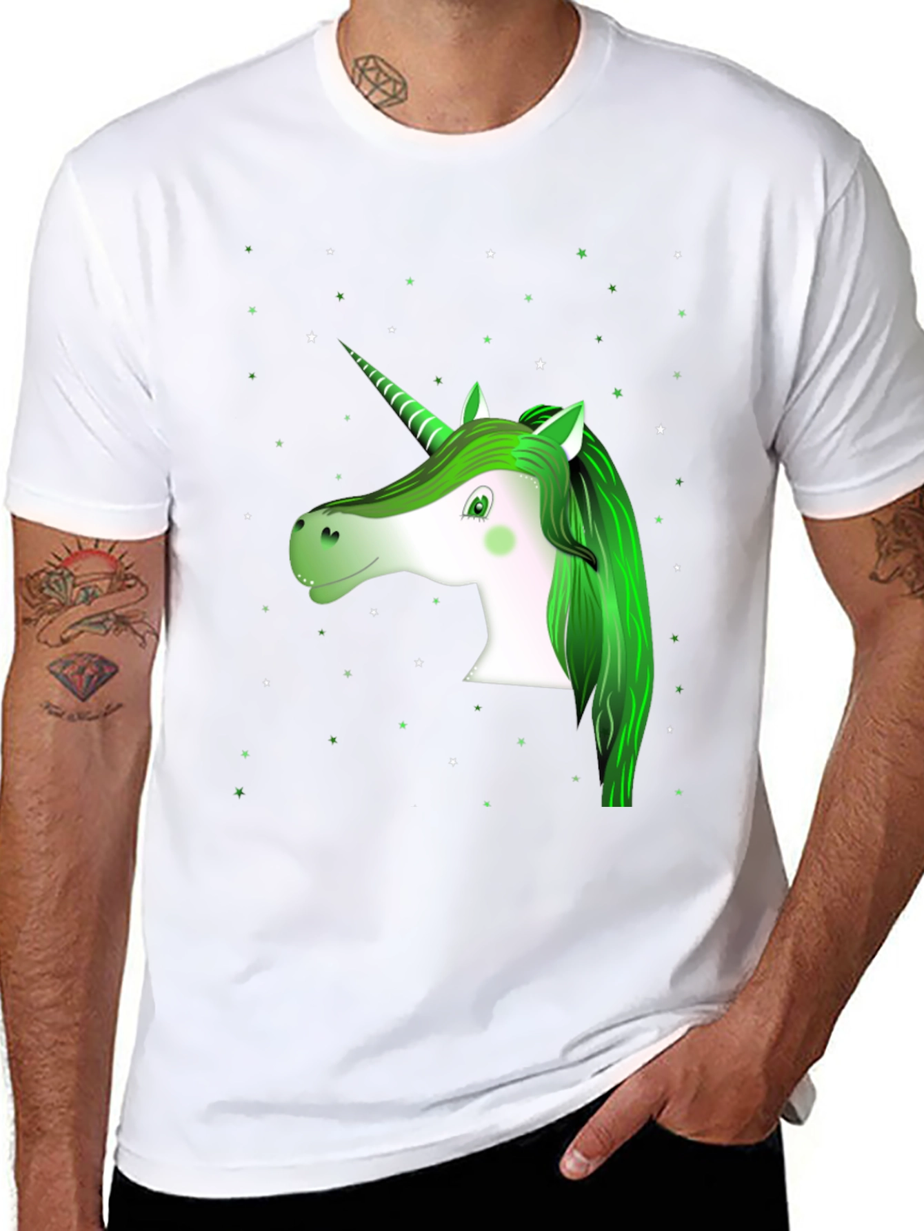 Black Unicorn Graphic Tee - Black Cotton Blend view 8