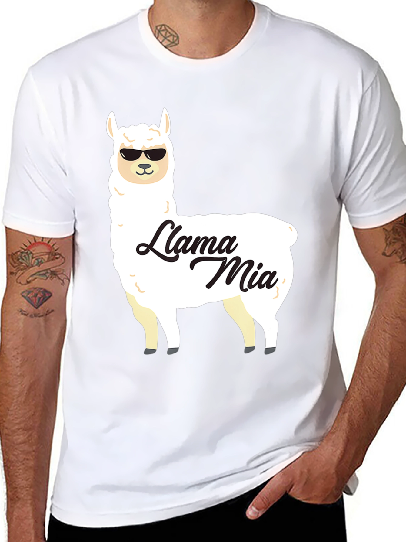 Black Llama Mia Graphic T-Shirt - Funny Animal Tee view 8