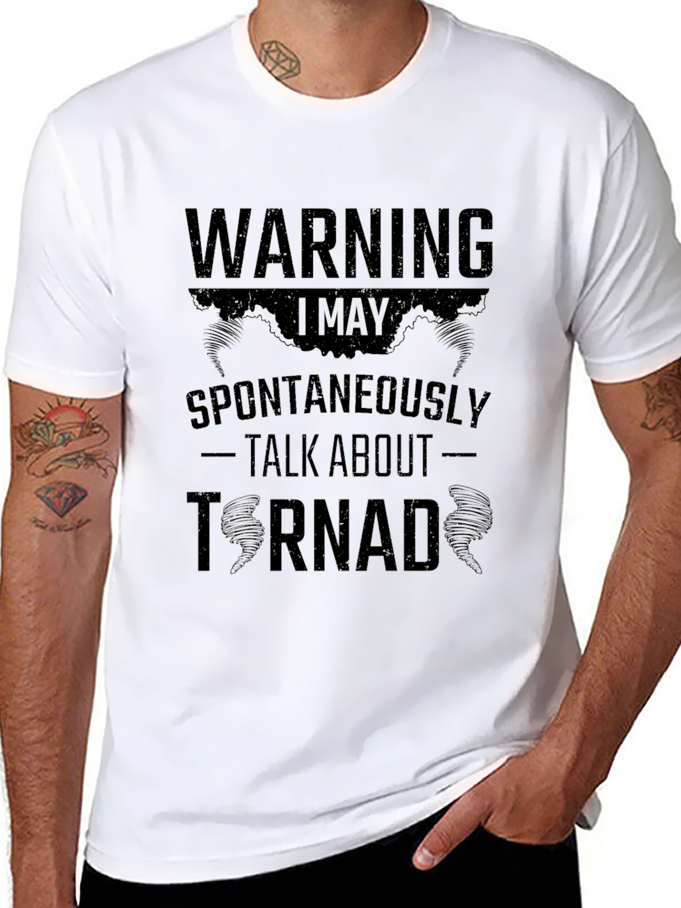 Black Warning: I May Spontaneously Talk About Tornadoes T-Shirt view 8