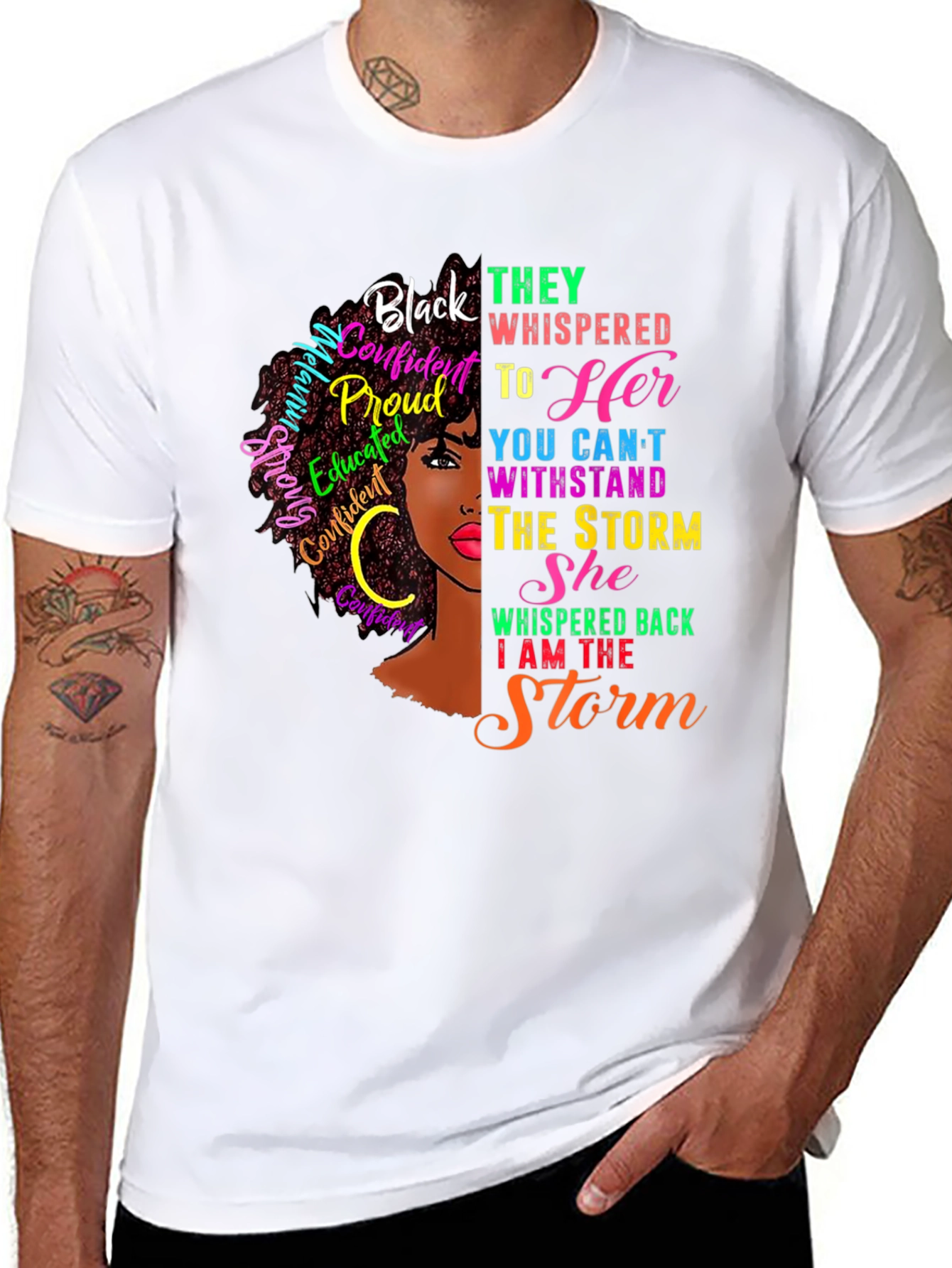 Black Black Confident Woman Graphic T-Shirt view 8