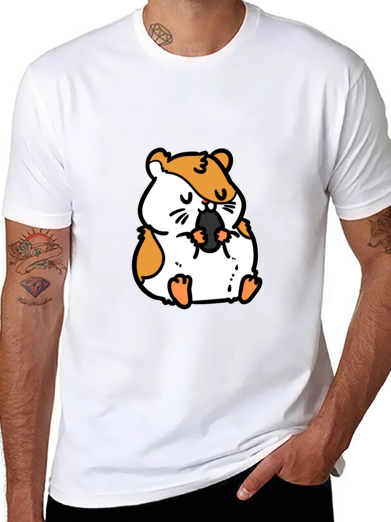 Black Hamster Graphic Tee - Cute Animal T-Shirt view 8
