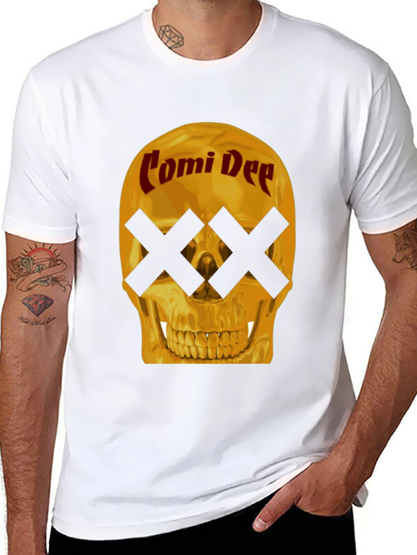 Black Comi Dee Skull T-Shirt - Black Graphic Tee view 8