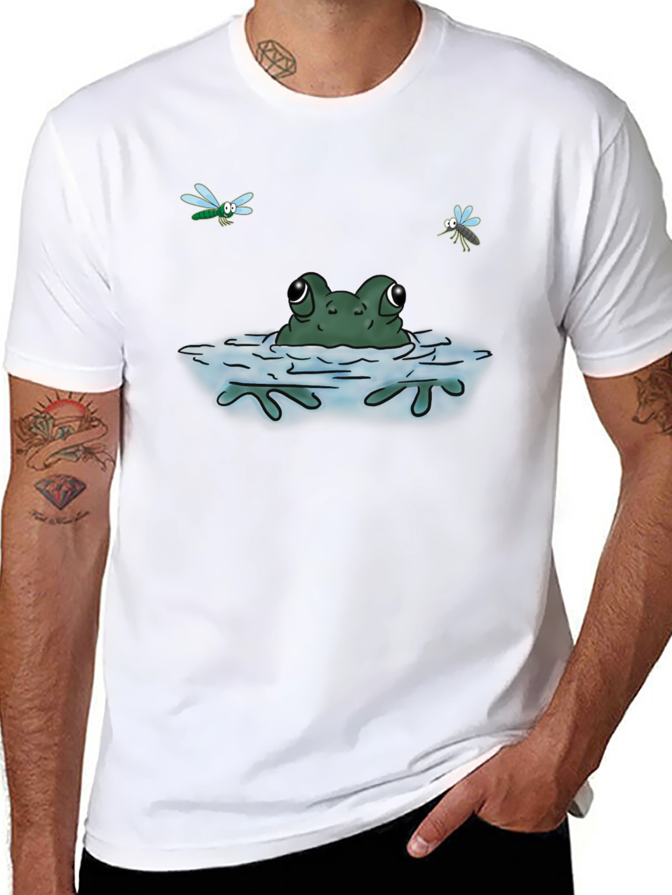 Black Frog in Water T-Shirt - Fun & Unique Graphic Tee view 8