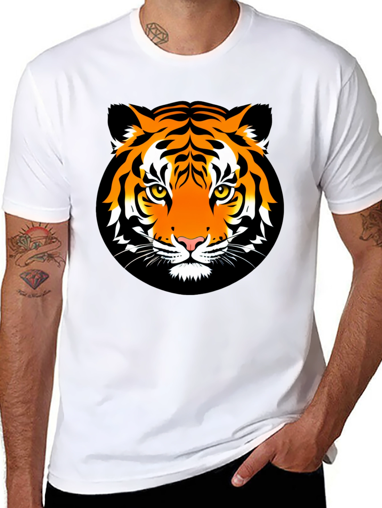 Black Tiger Graphic Tee - Bold Animal Print T-Shirt view 8