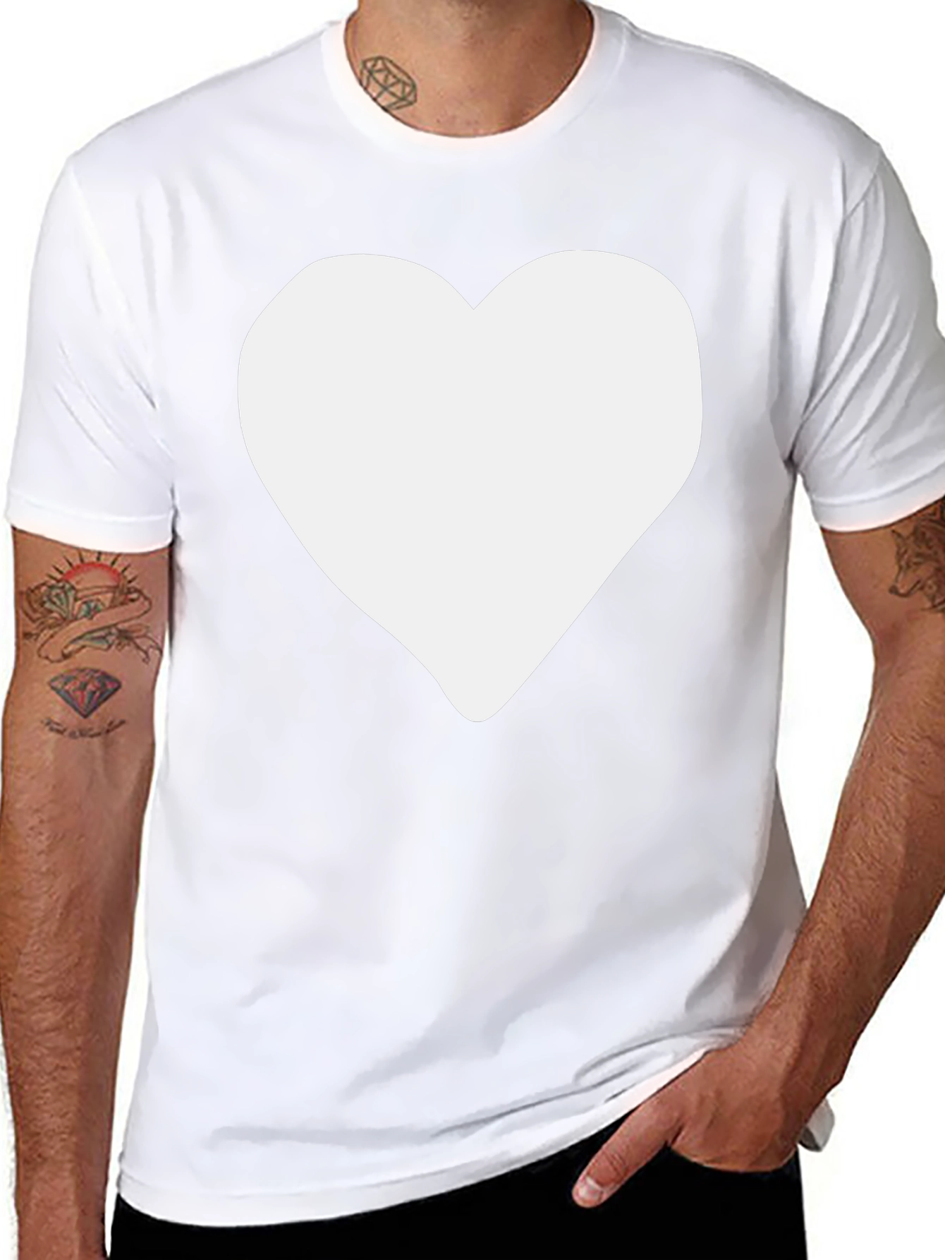 Black Heart Graphic Tee - Black Cotton Casual Shirt view 8