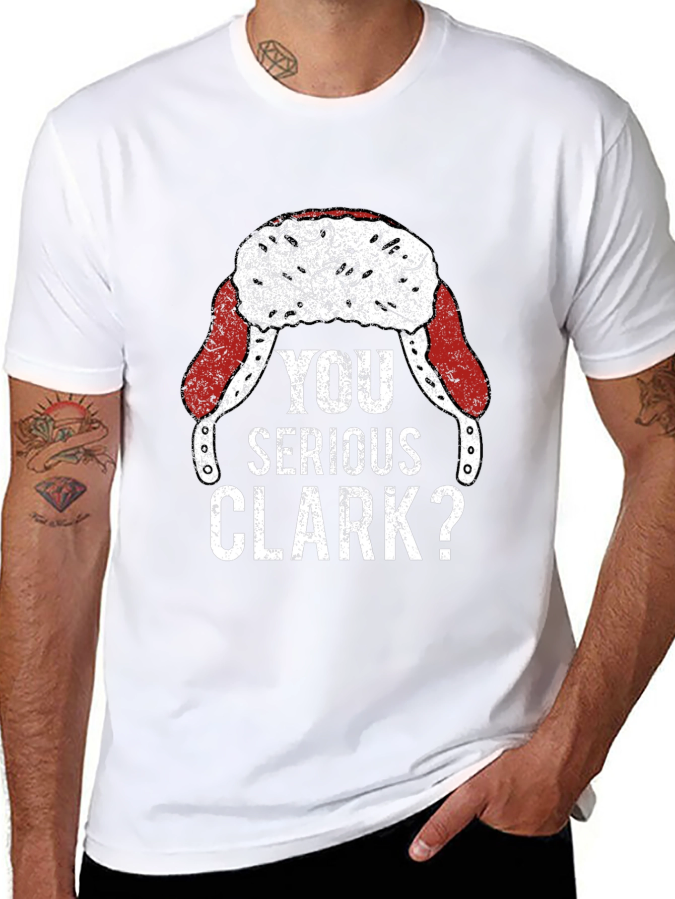 Black You Serious Clark? Funny Christmas T-Shirt view 8