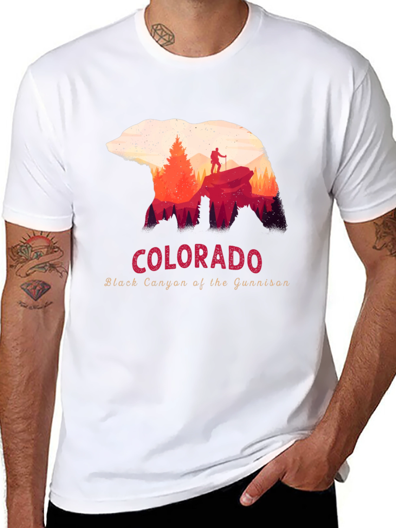 Black Colorado Black Canyon Bear Graphic T-Shirt view 8