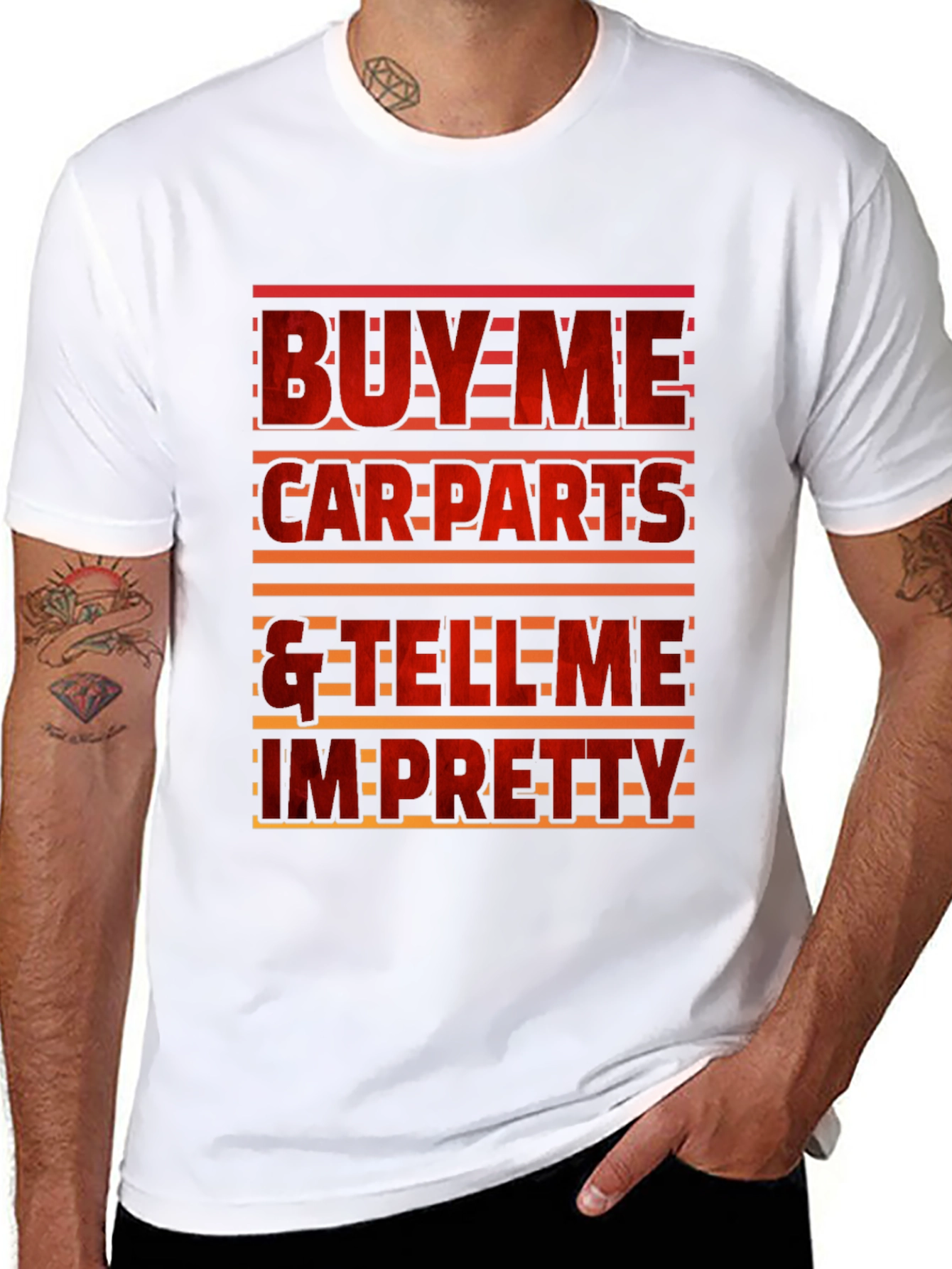 Black Buy Me Car Parts Funny Graphic T-Shirt view 8