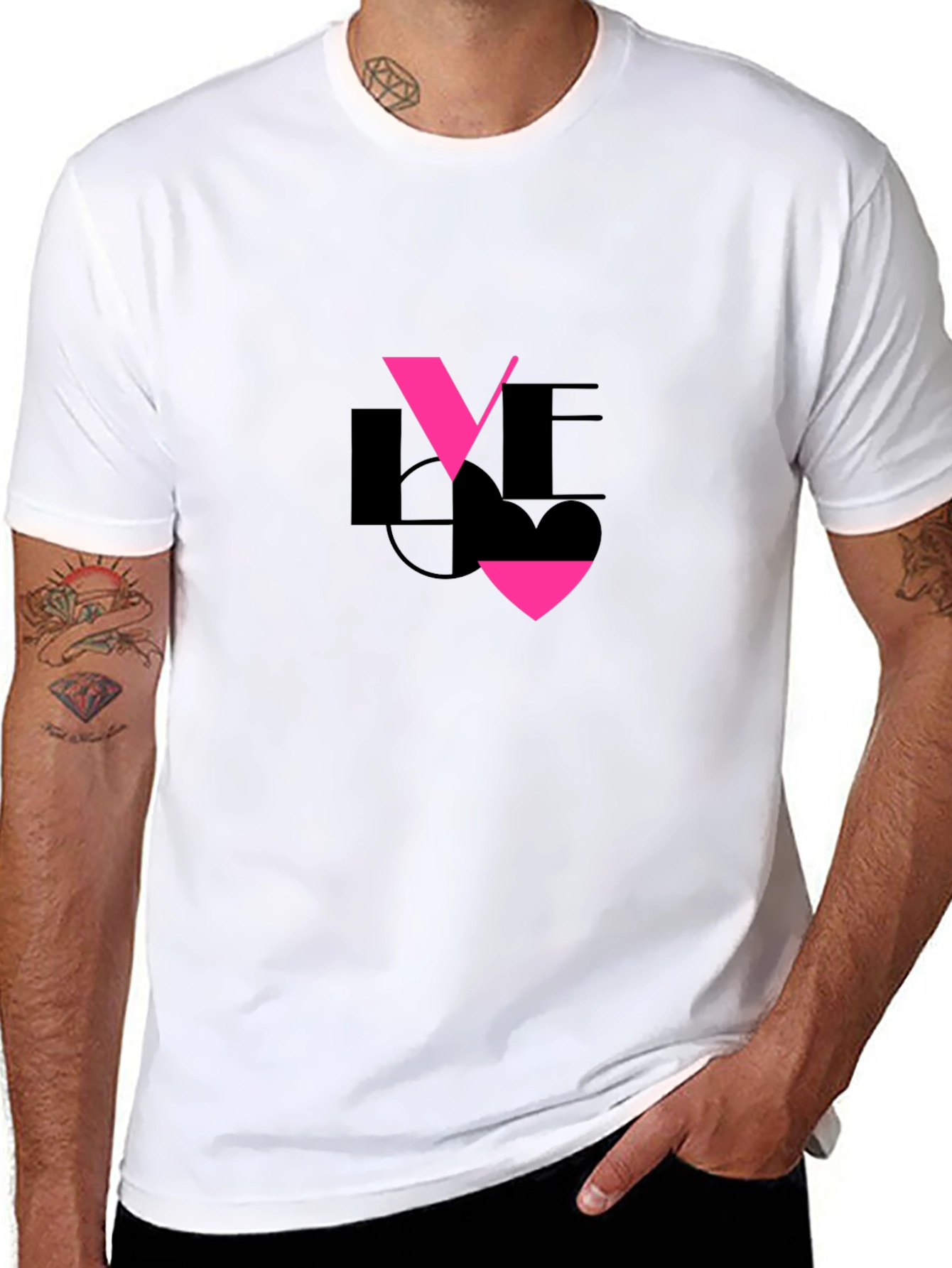 Black Love Graphic Black T-Shirt view 8