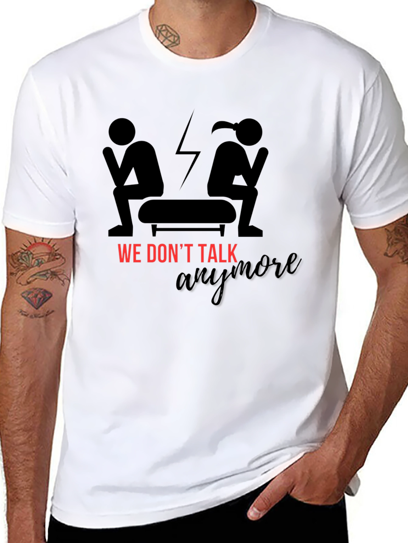 Black We Don't Talk Anymore Graphic T-Shirt view 8